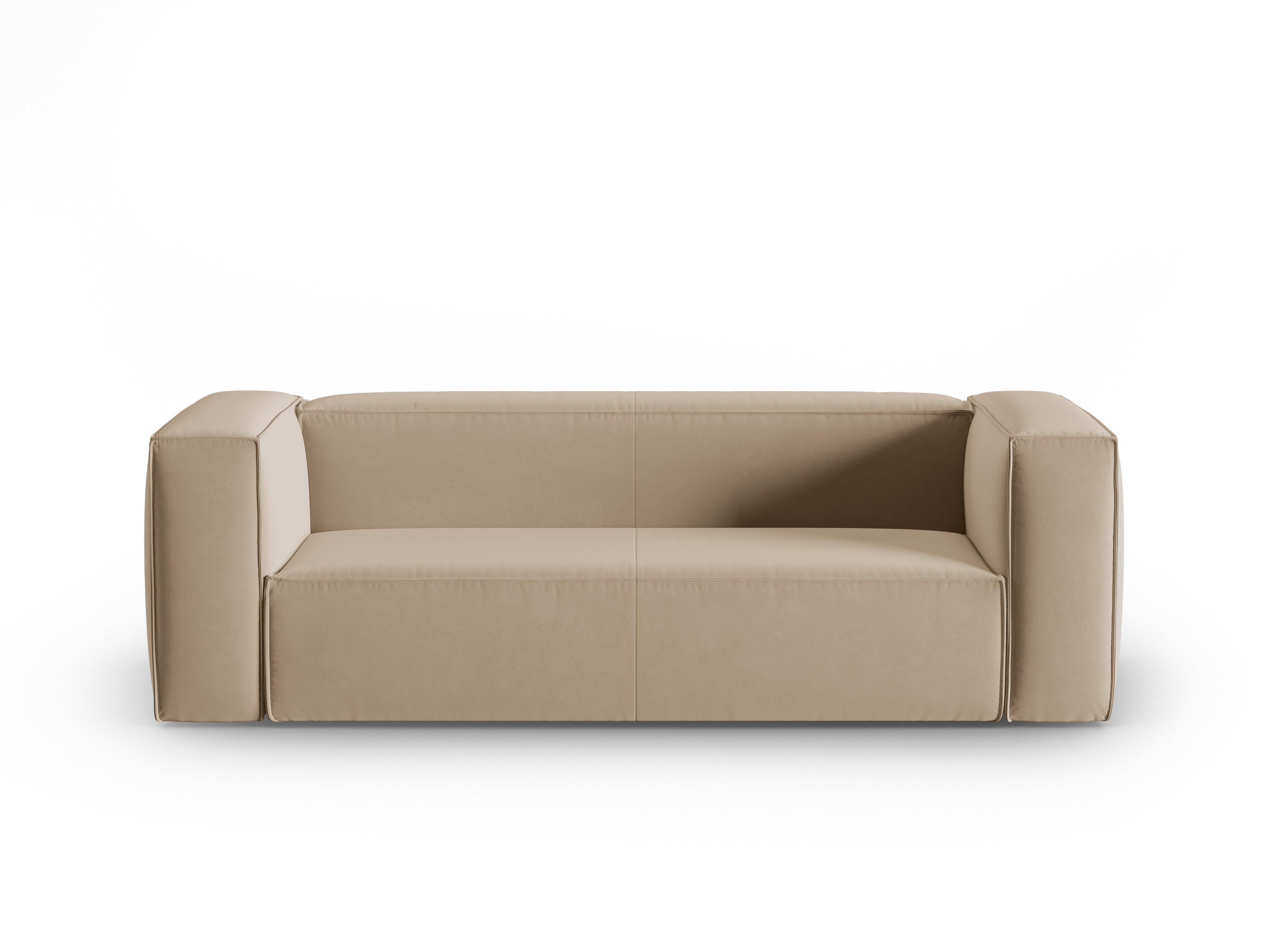 Velvet 3-seater sofa MACKAY sand