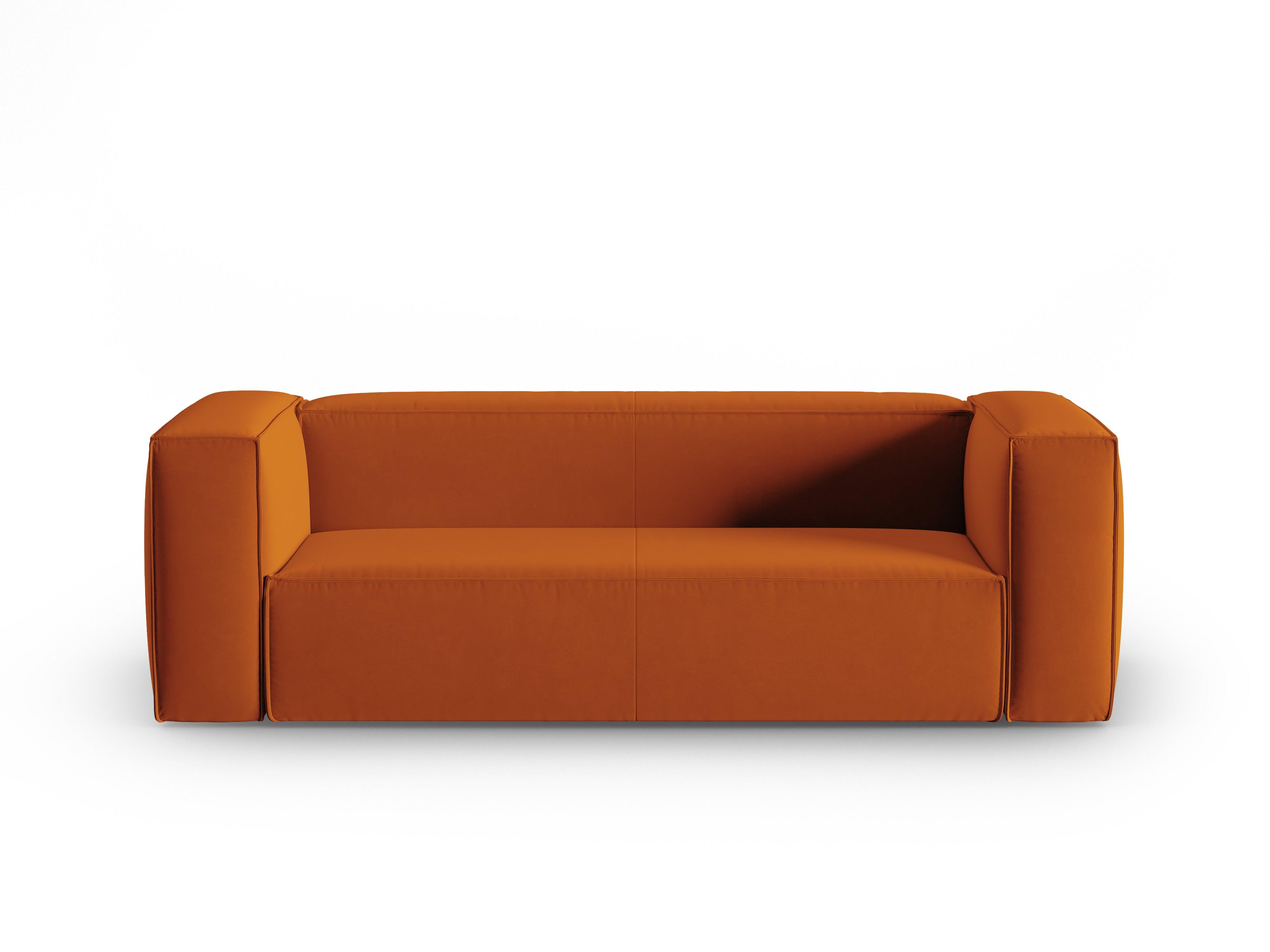 Velvet 3-seater sofa MACKAY terracotta