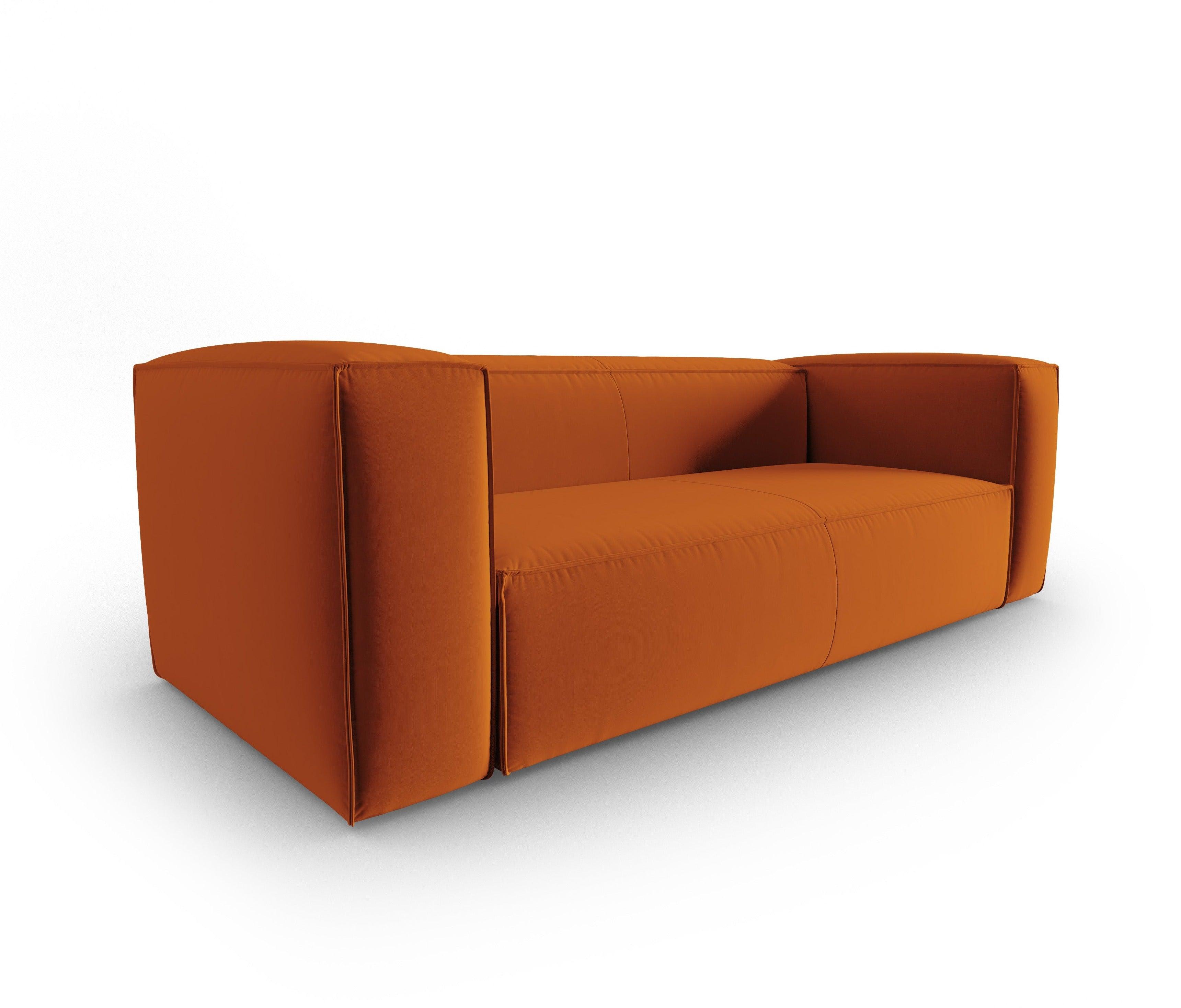 Velvet 3-seater sofa MACKAY terracotta