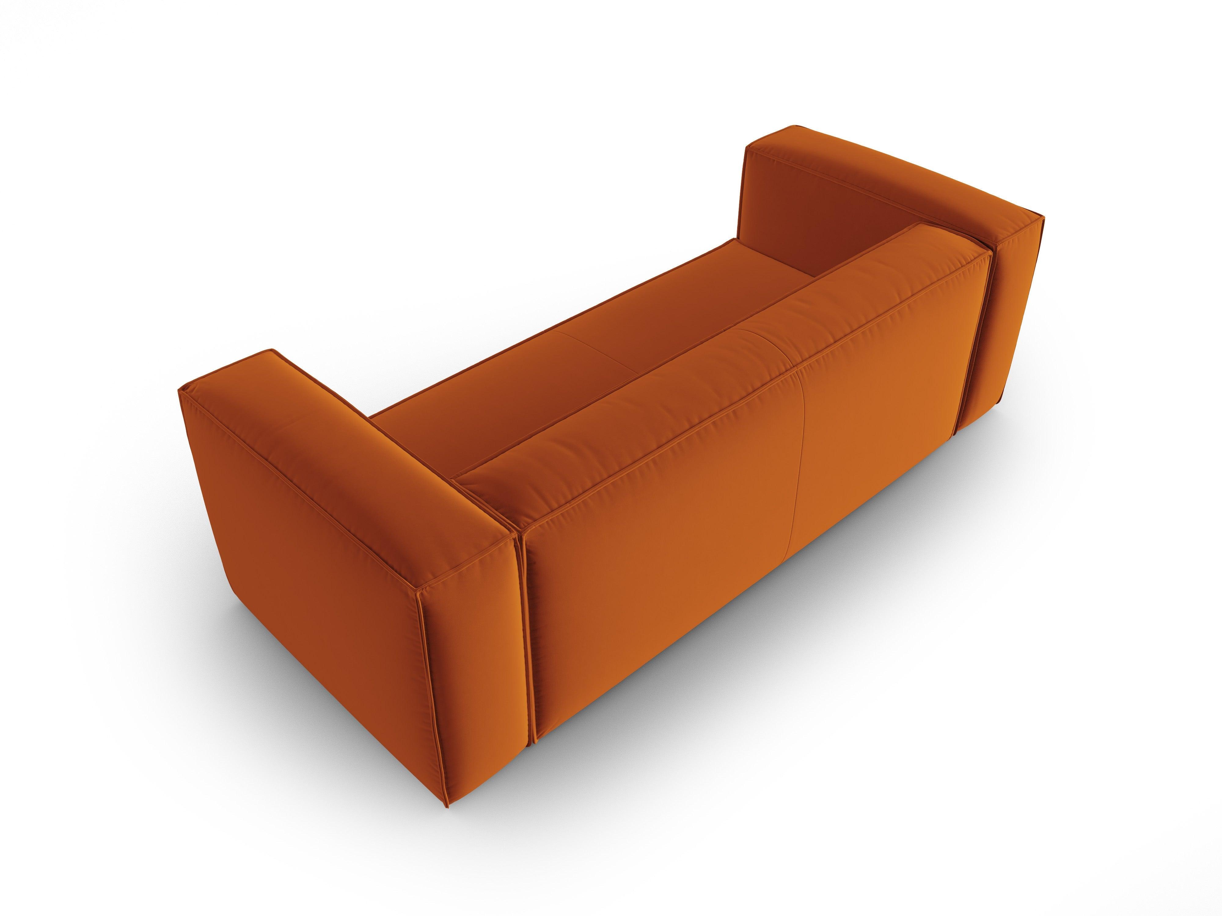 Velvet 3-seater sofa MACKAY terracotta