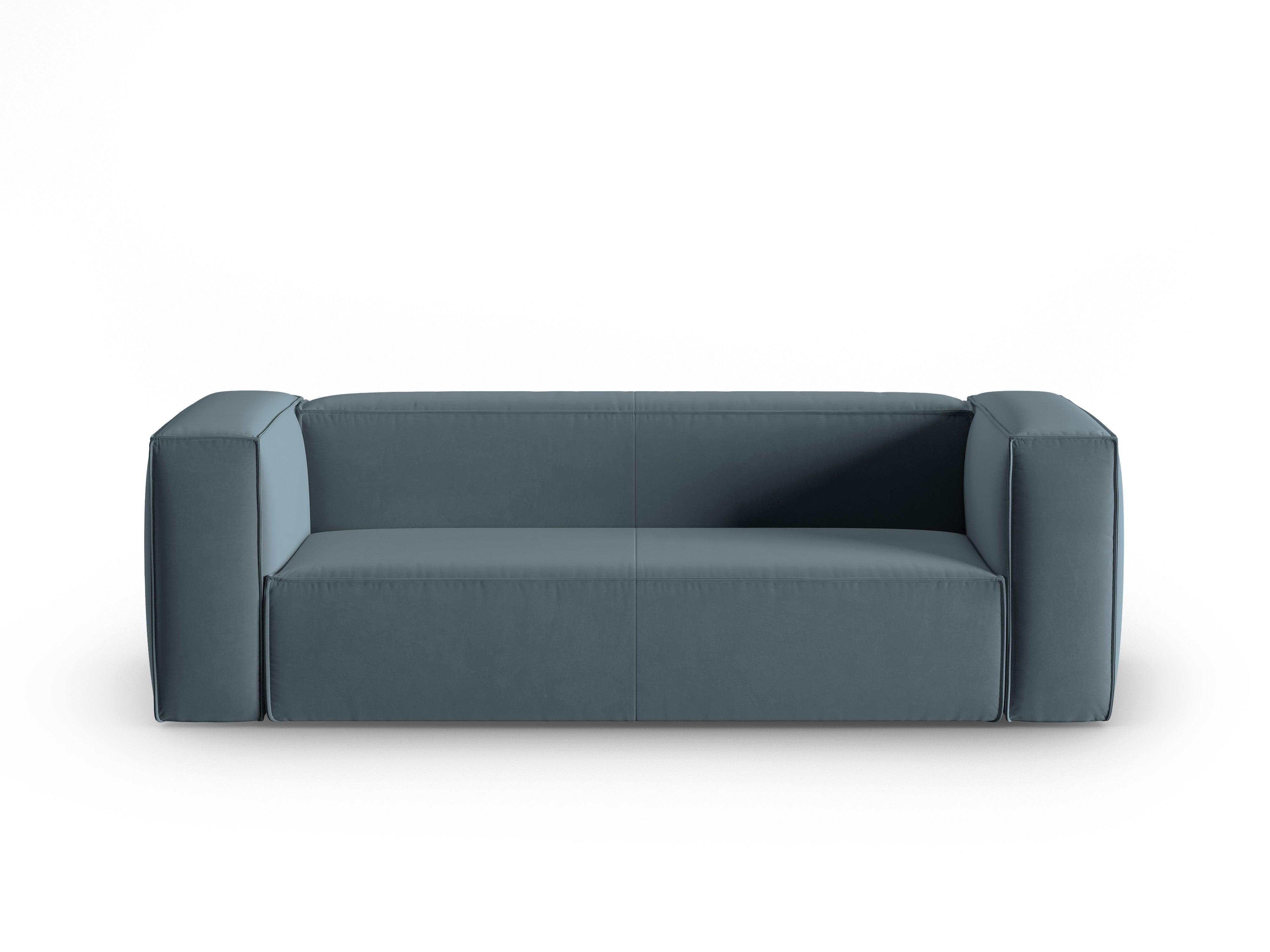 Velvet 3-seater sofa MACKAY blue