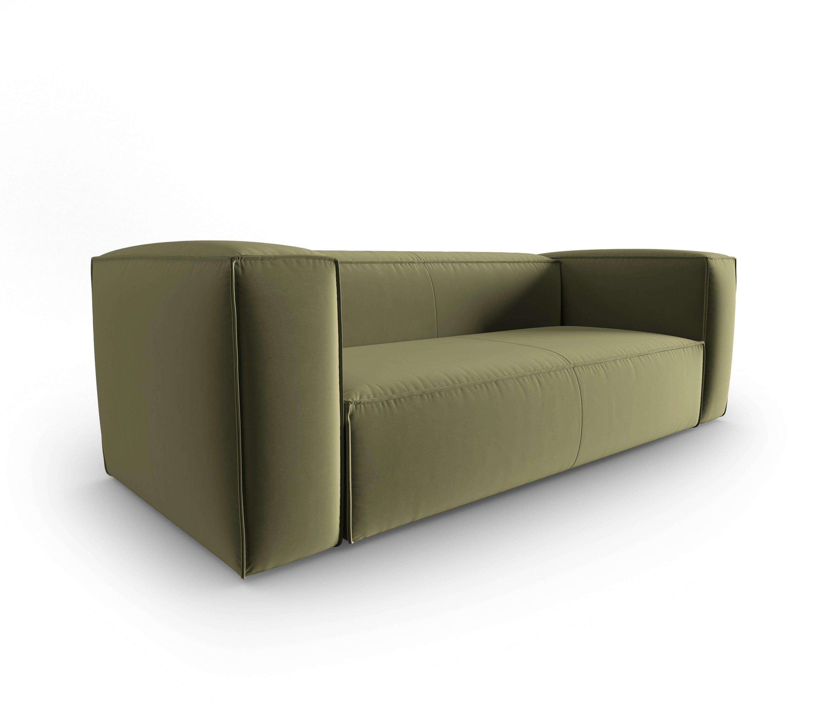 Velvet 3-seater sofa MACKAY light green