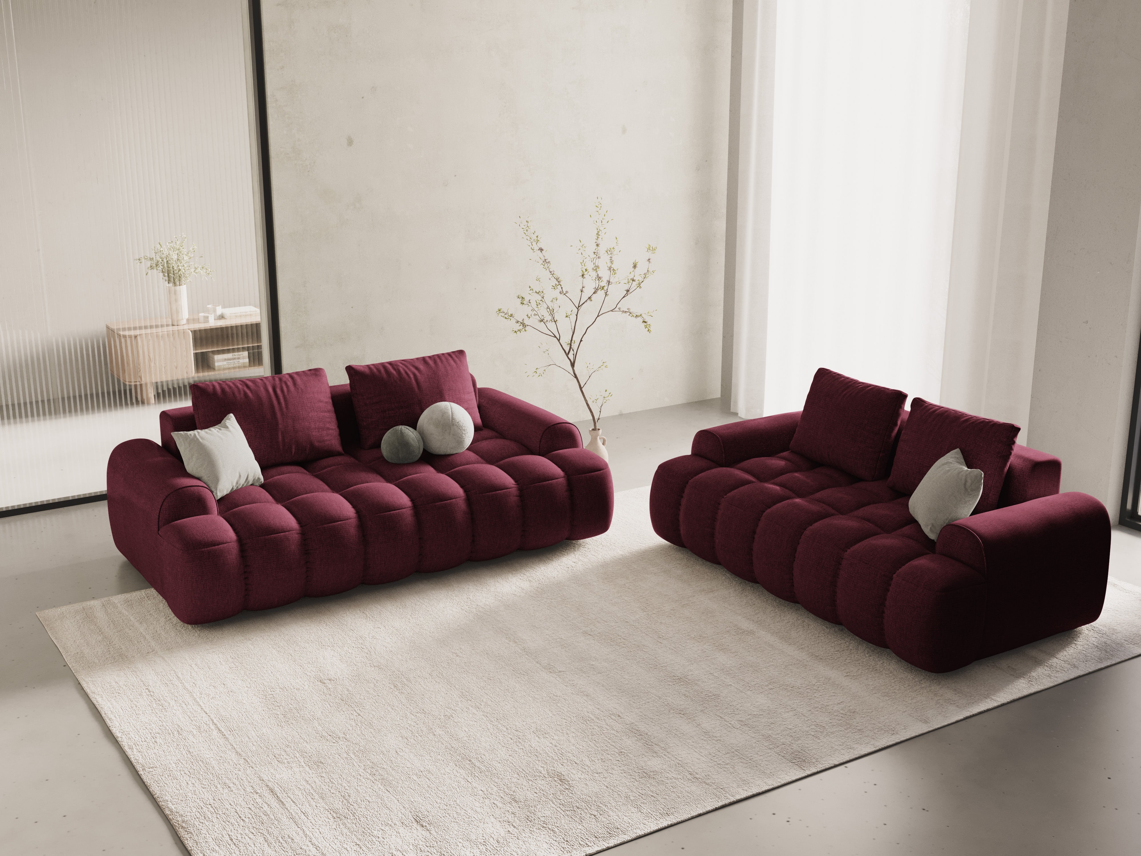 Sofa 3-Sitzer LINZ bordeaux