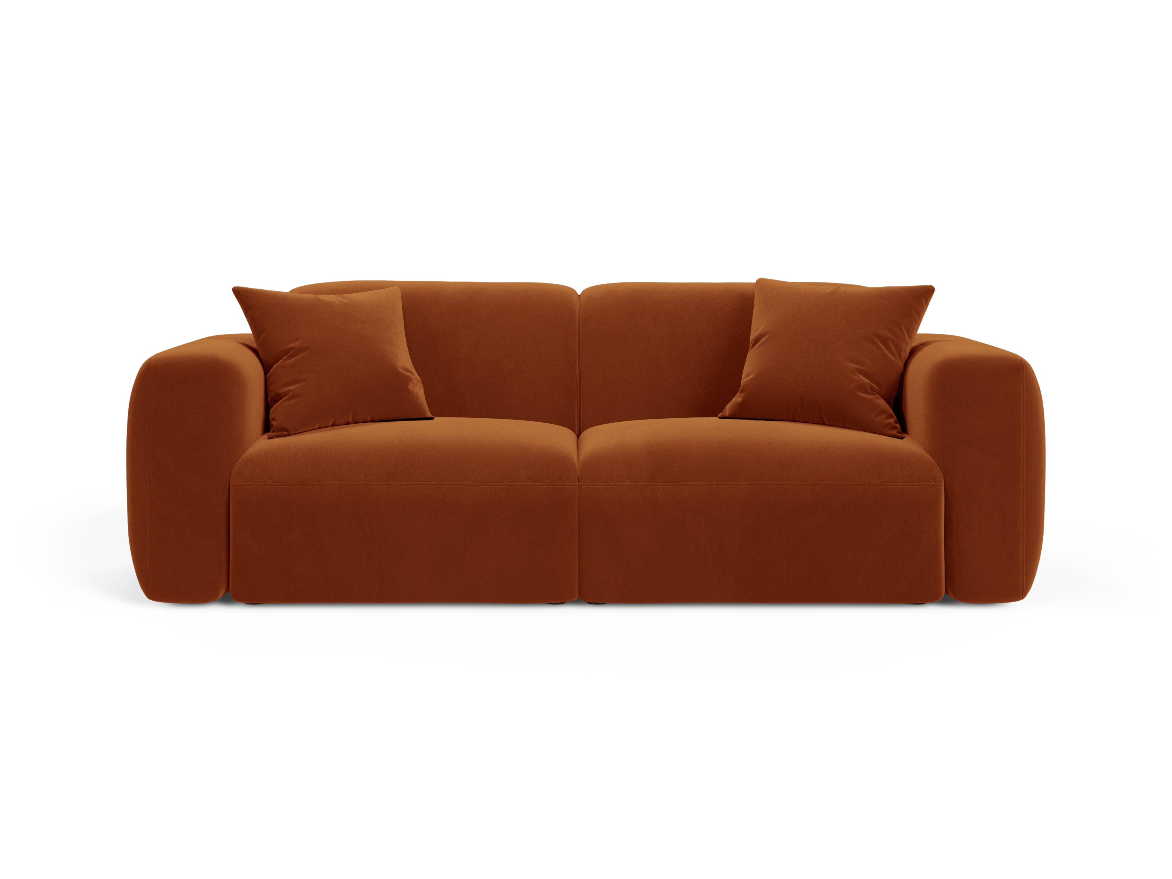 Sofa aus Samt 3-sitzig STRINO terrakotta
