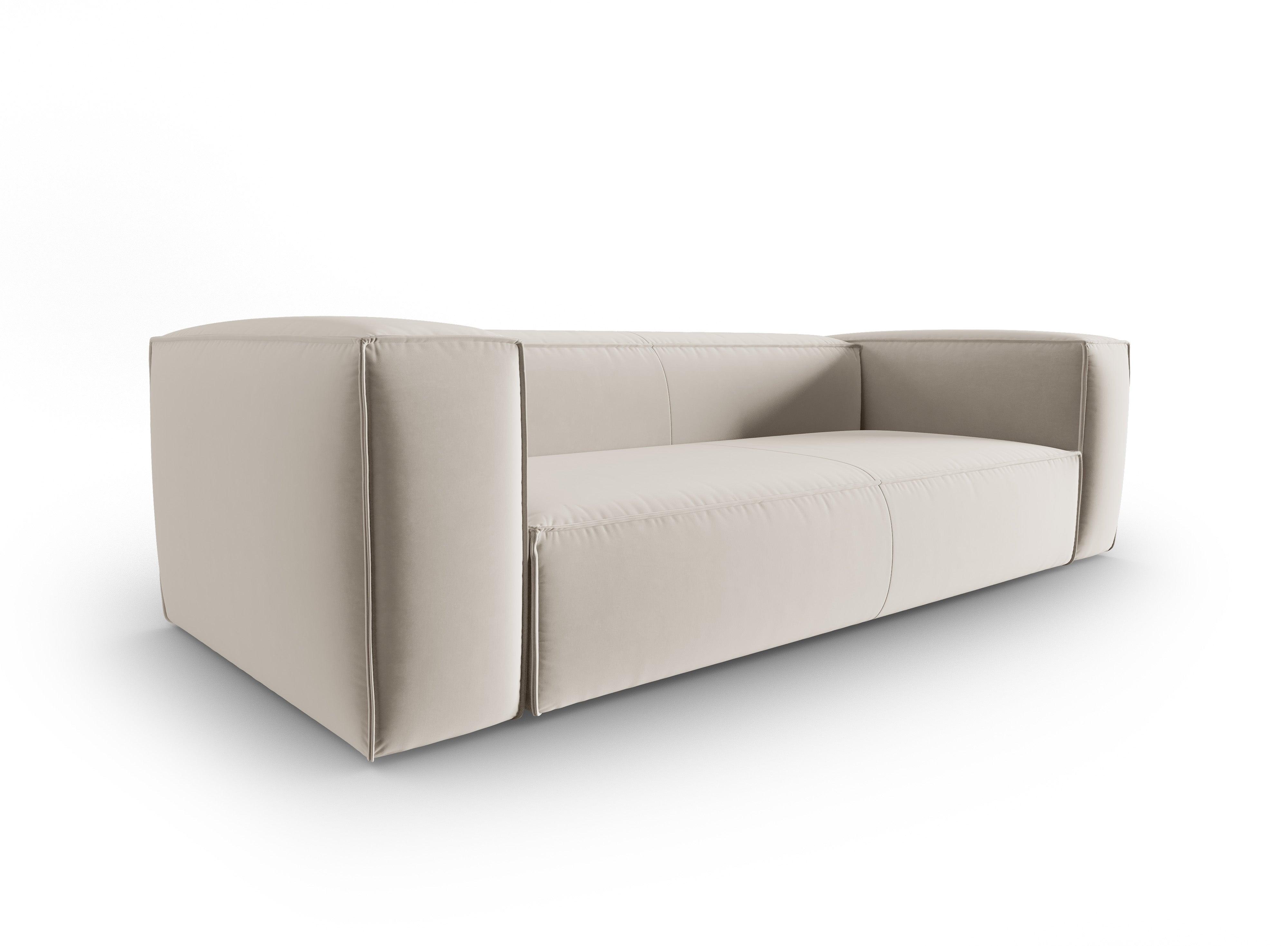 Velvet 4-seater sofa MACKAY light beige