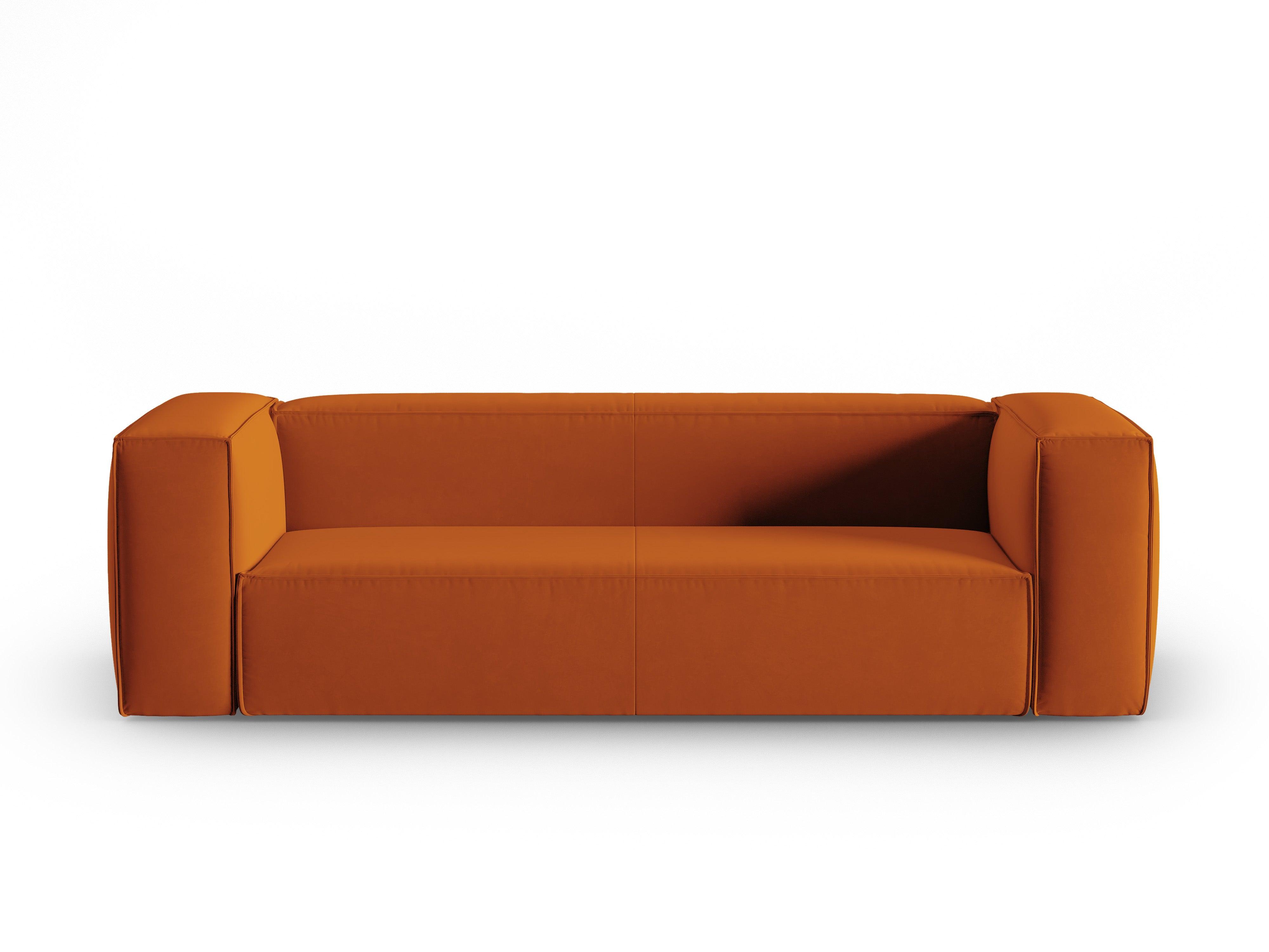 Velvet 4-seater sofa MACKAY terracotta