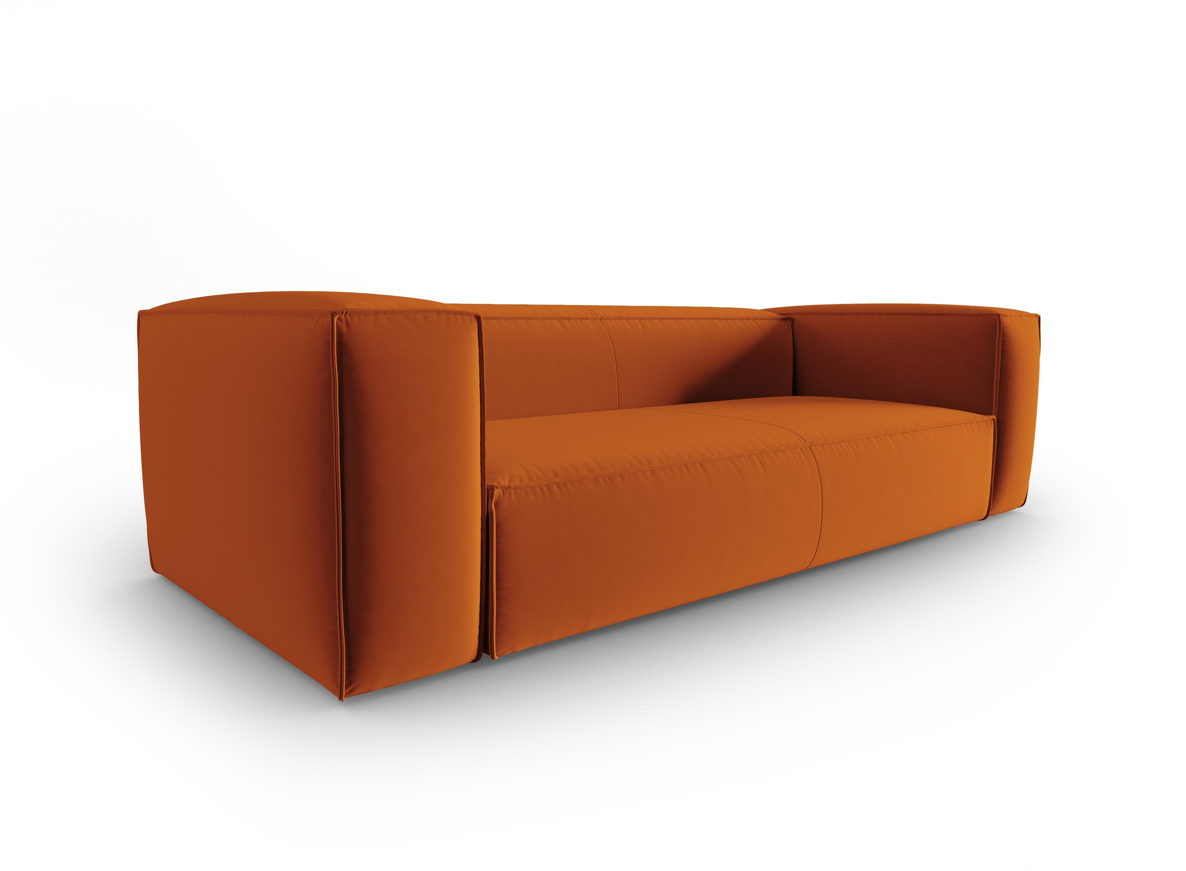 Velvet 4-seater sofa MACKAY terracotta