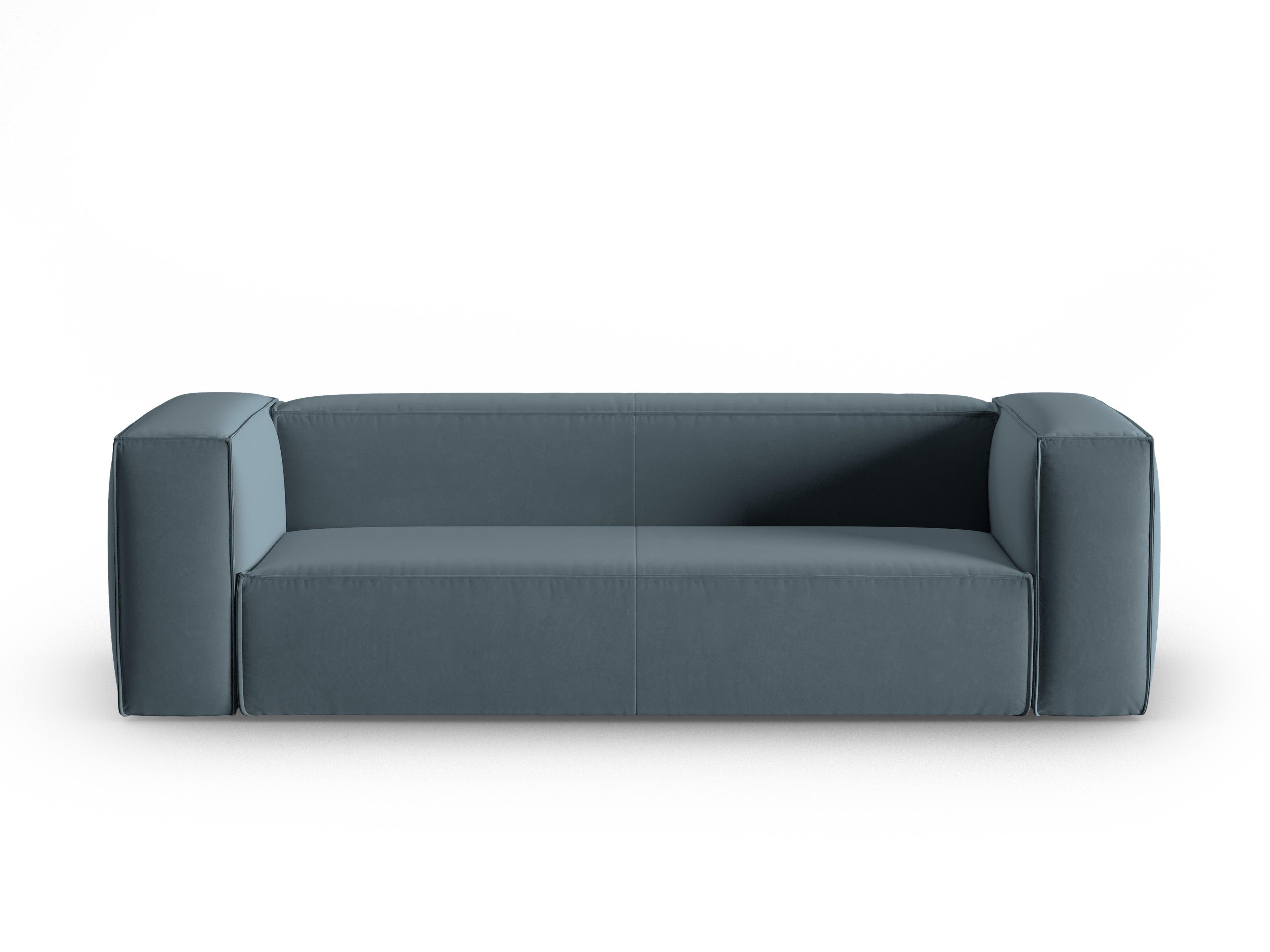 Velvet 4-seater sofa MACKAY blue