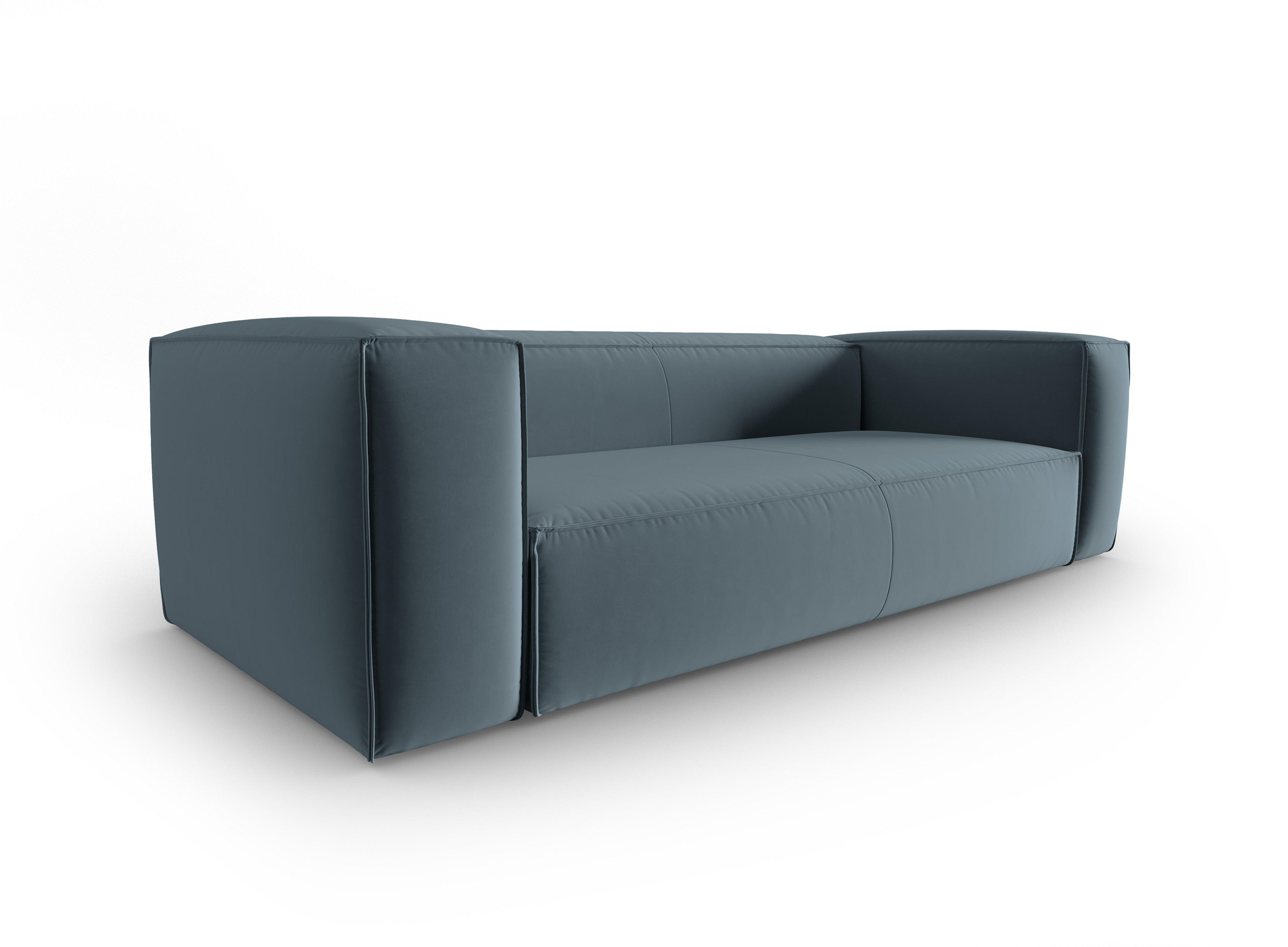 Velvet 4-seater sofa MACKAY blue