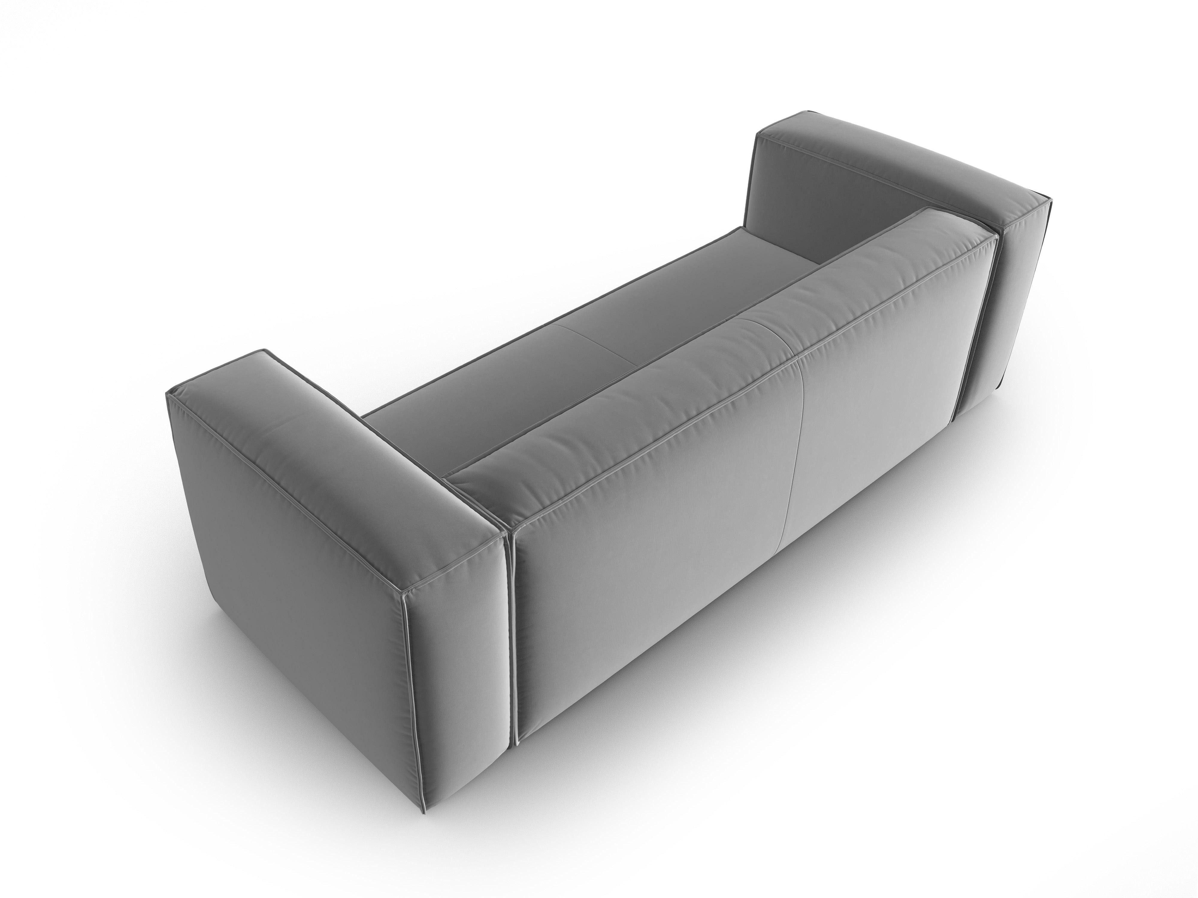 Velvet 4-seater sofa MACKAY light grey