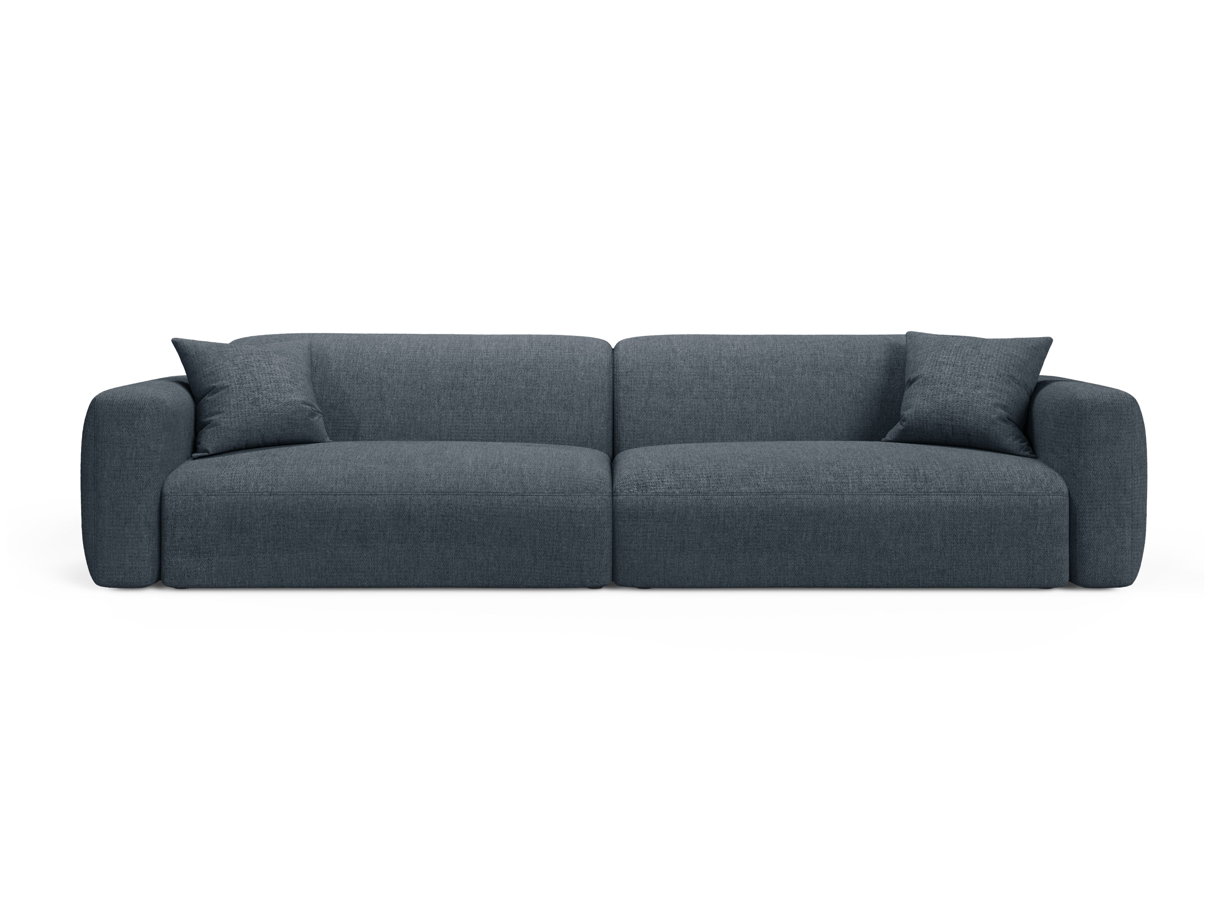 Sofa für 4 Personen STRINO blaues Chenille