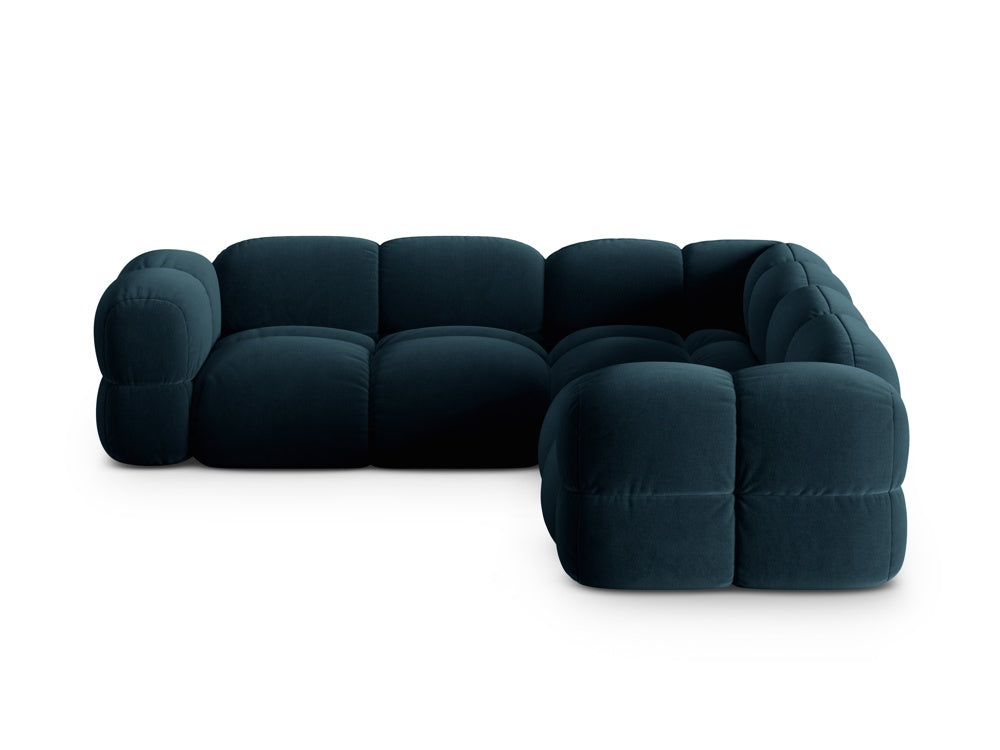 Symmetrische Samt-Eckcouch LORETTO petrol