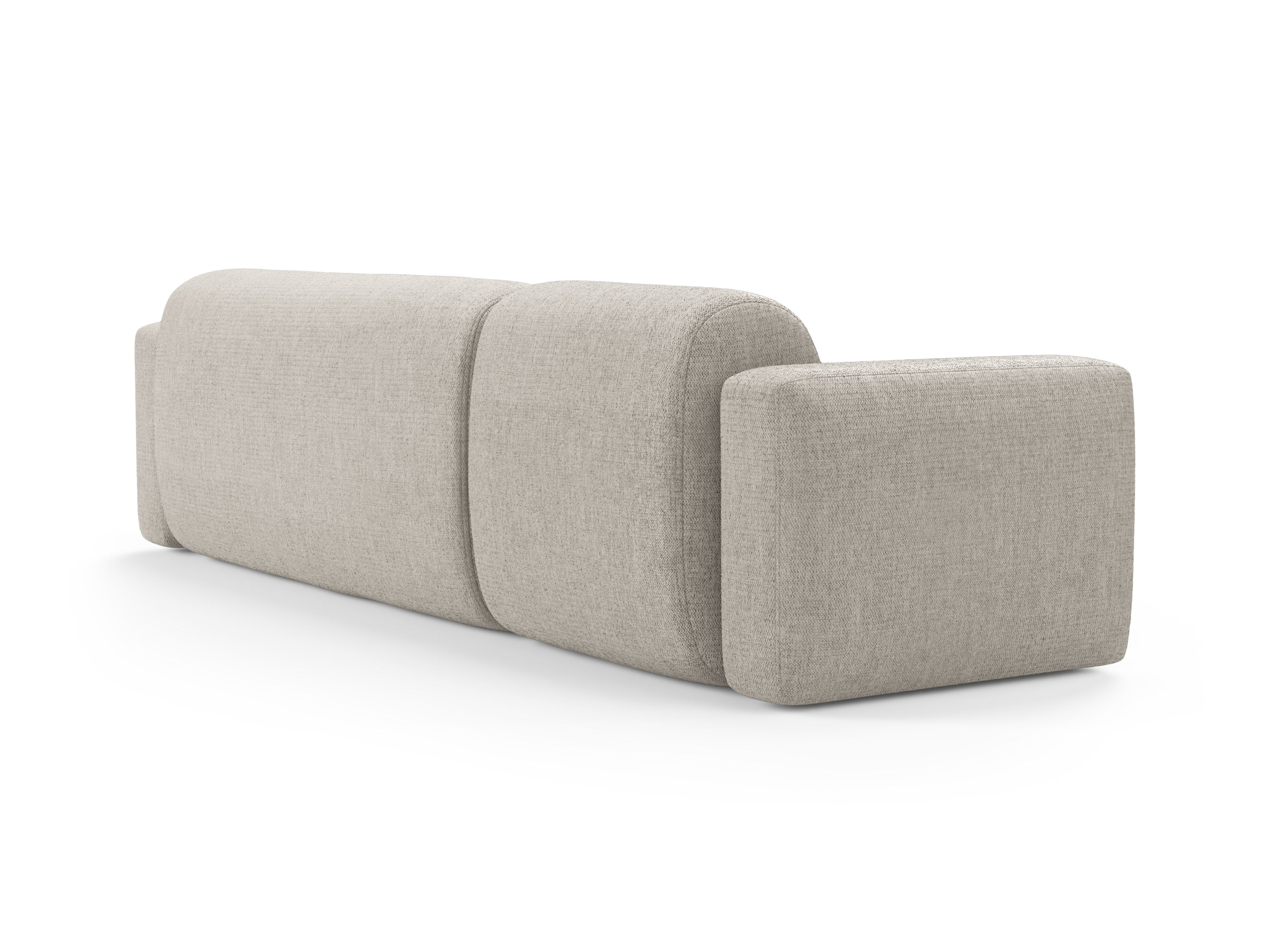 Linksseitige Eckcouch STRINO in cremefarbenem Chenille