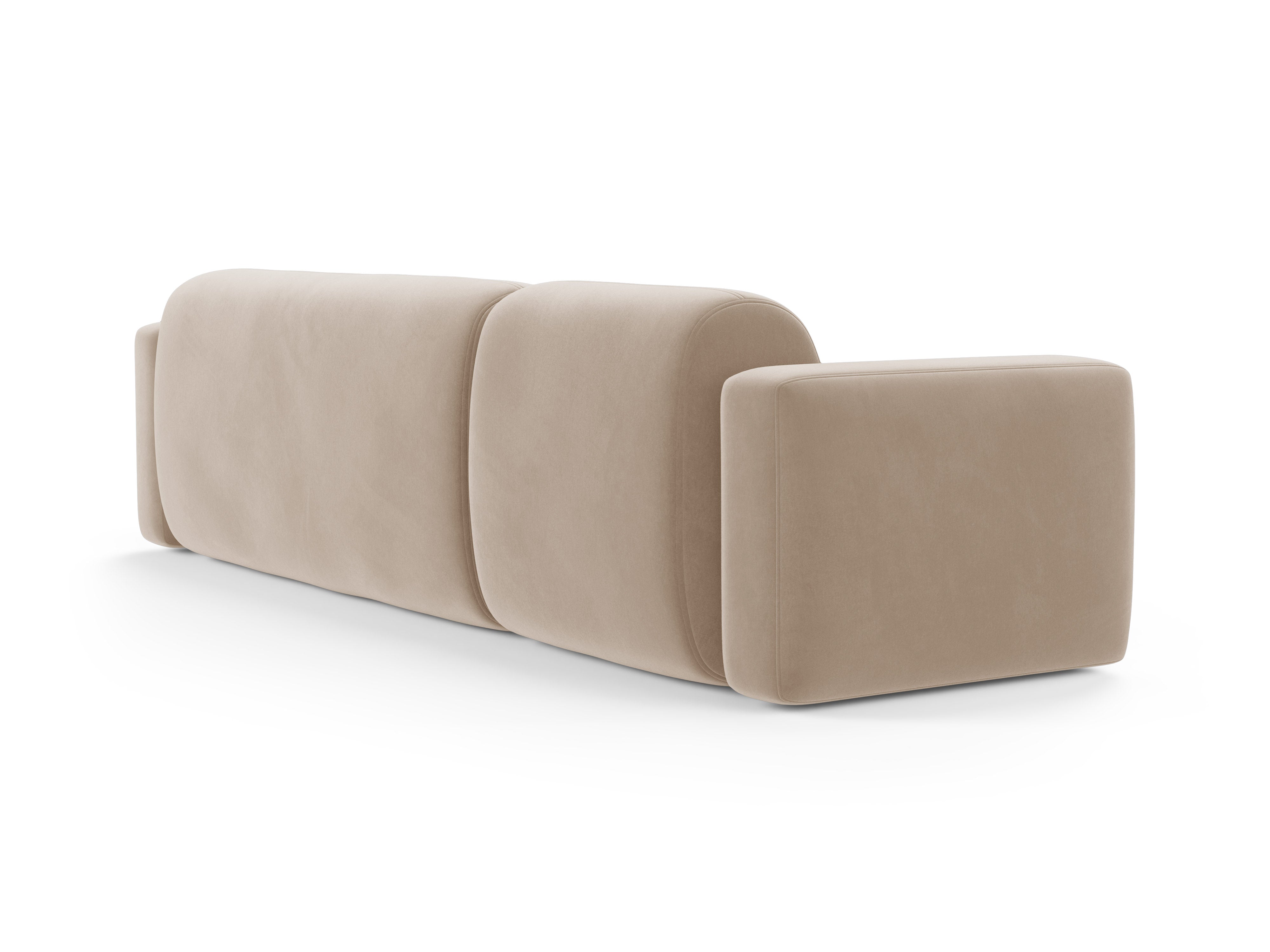 Samt-Ecksofa rechts STRINO beige