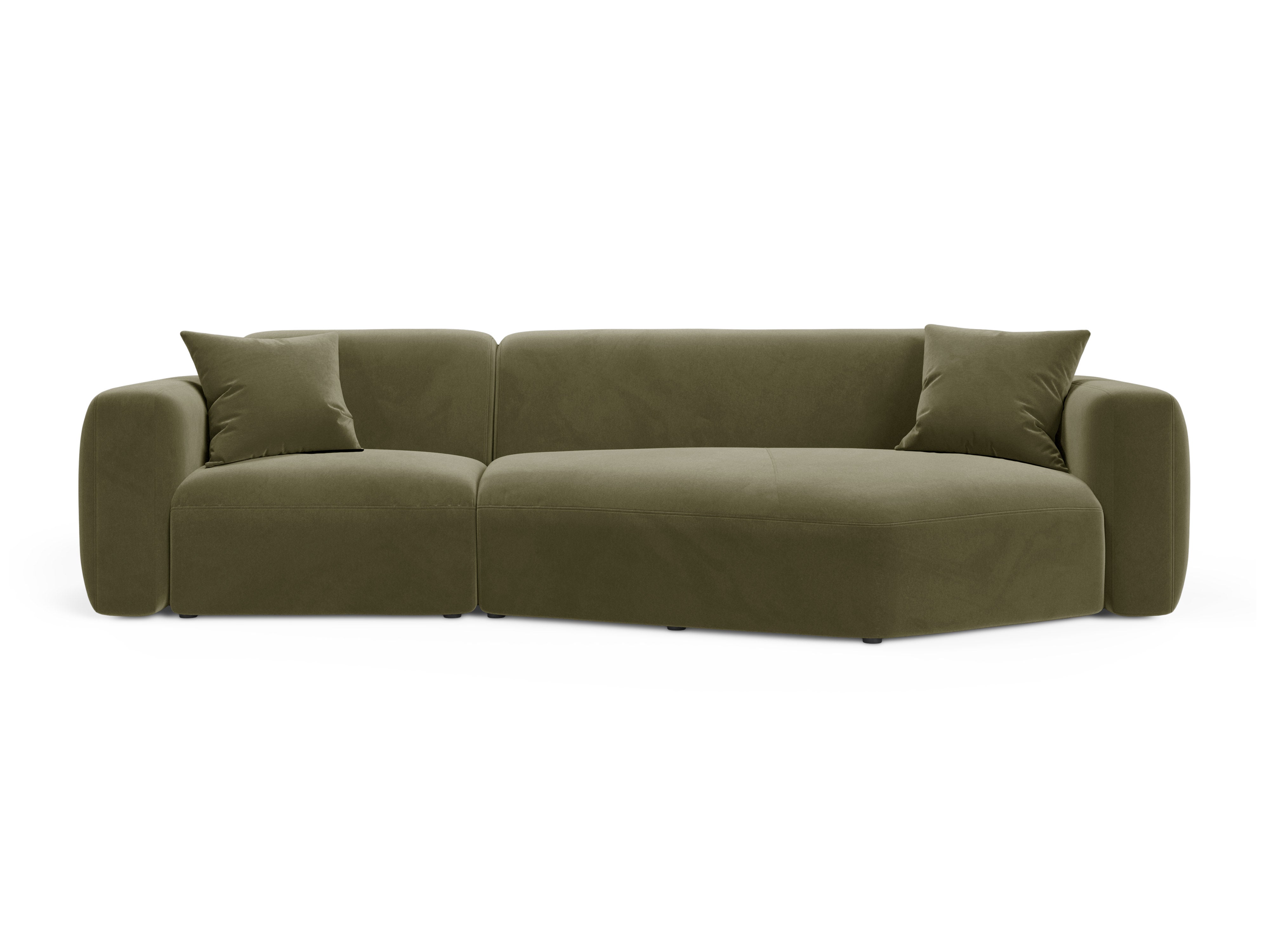 Samt-Ecksofa rechts STRINO grün