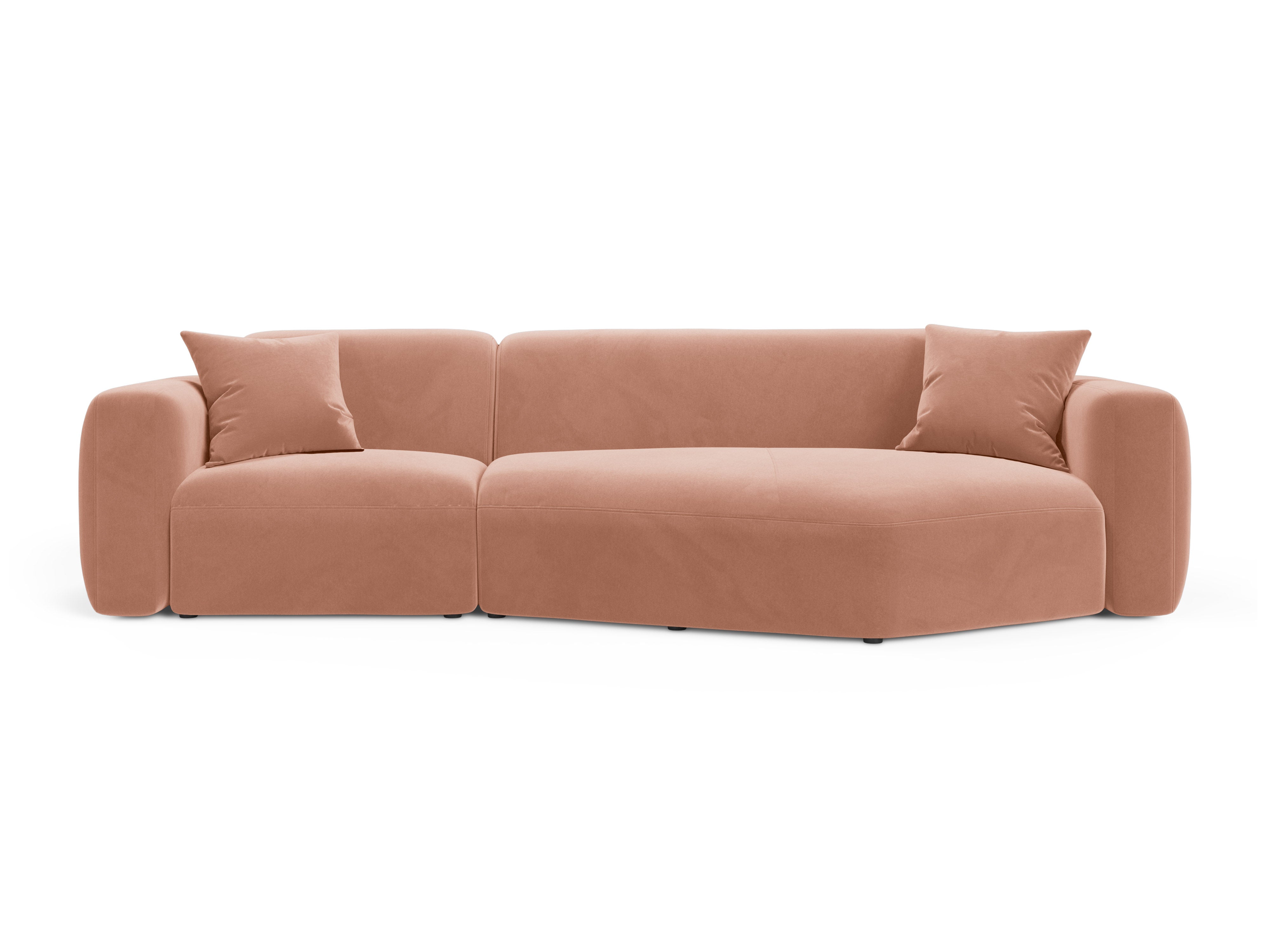 Samt-Ecksofa rechts STRINO rosa