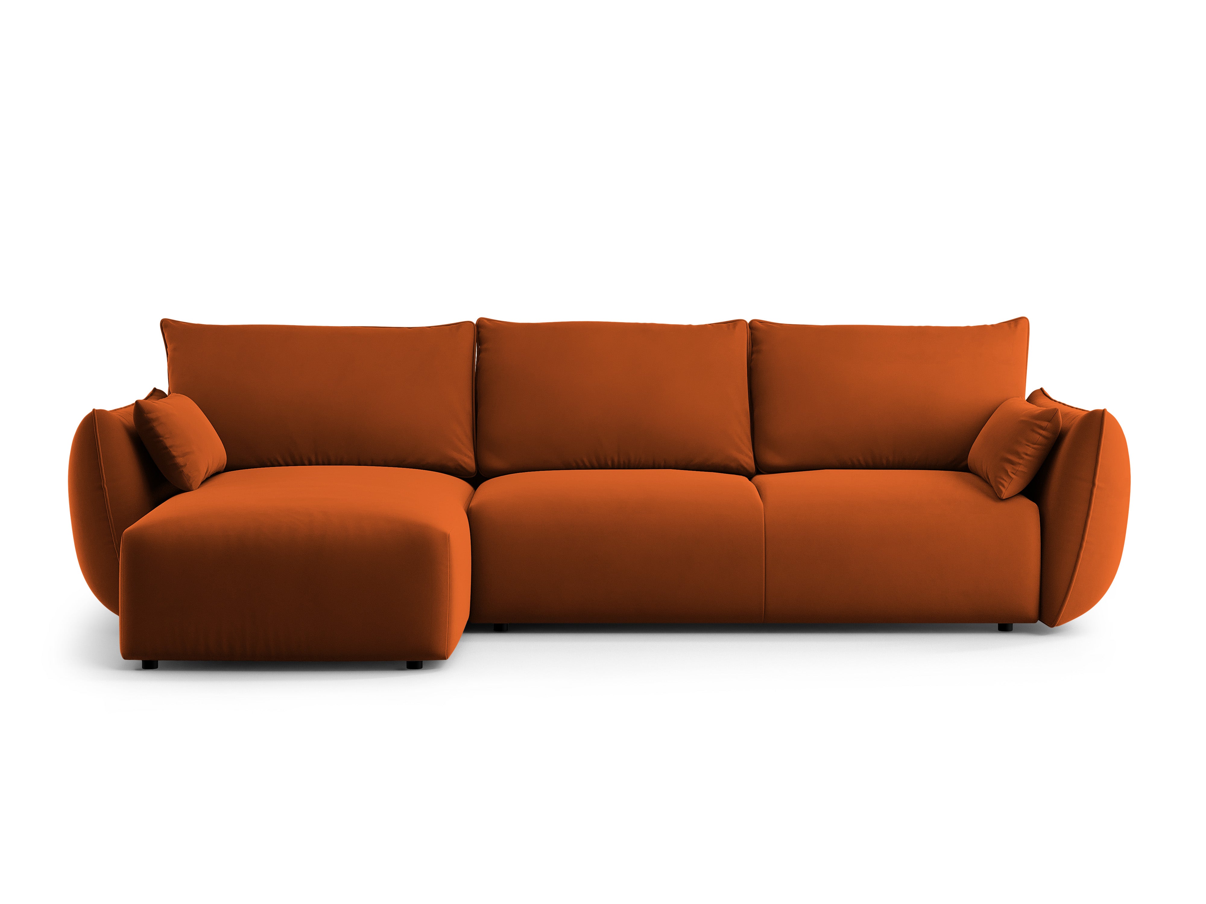 Linkes Samt-Ecksofa mit Schlaffunktion MATERA Ziegel
