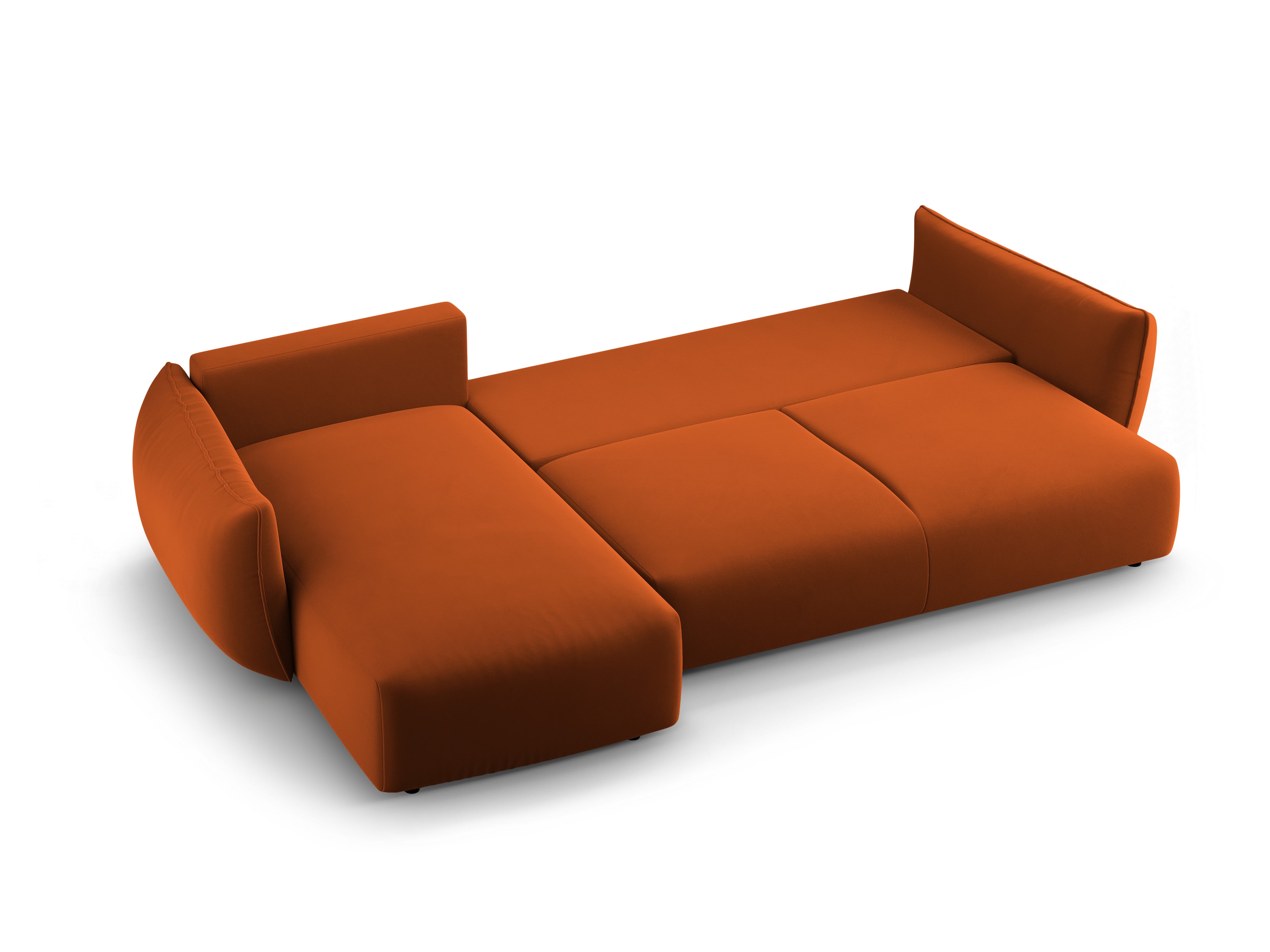 Linkes Samt-Ecksofa mit Schlaffunktion MATERA Ziegel
