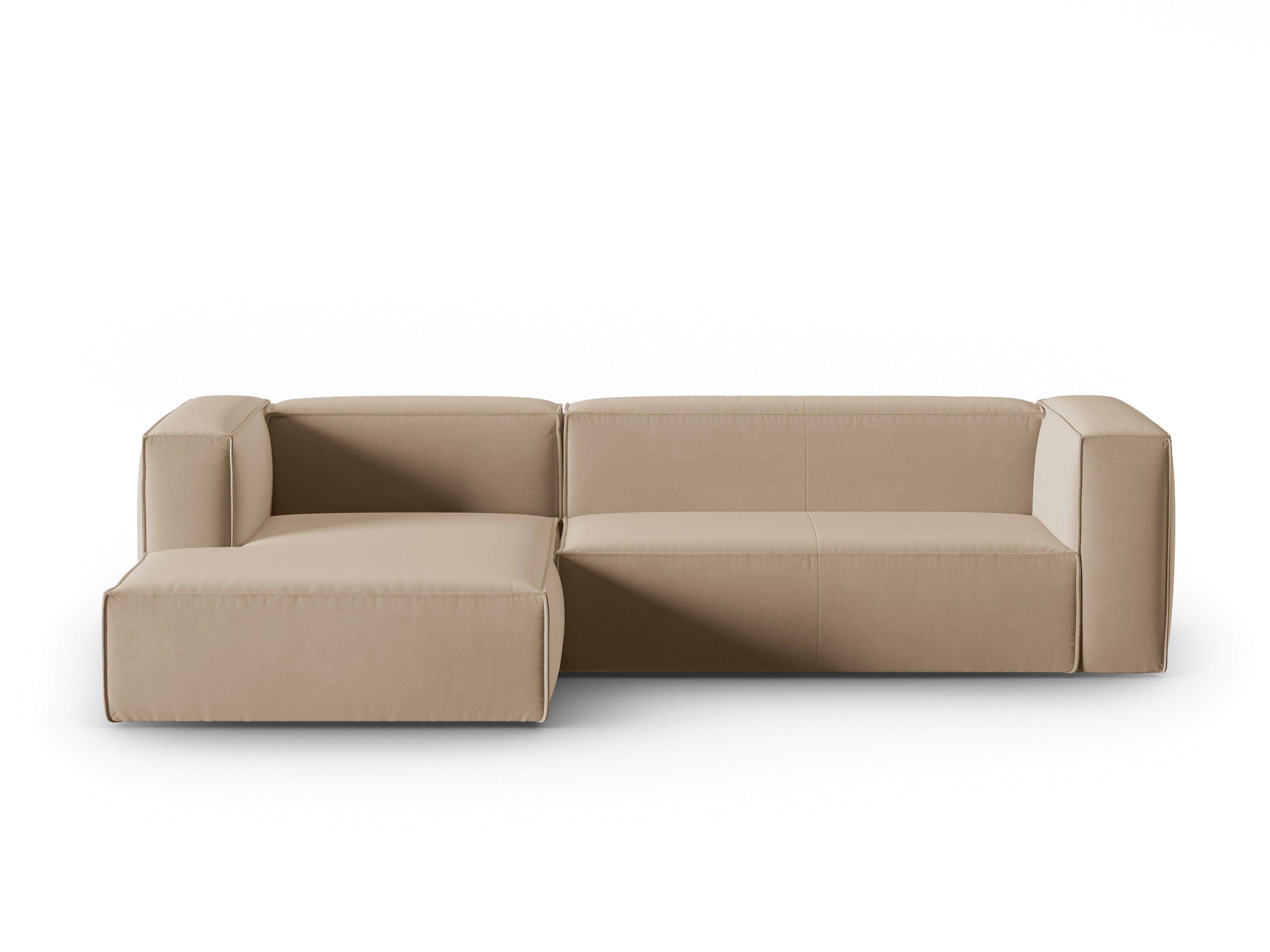 Corner velvet 4-seater left MACKAY sand