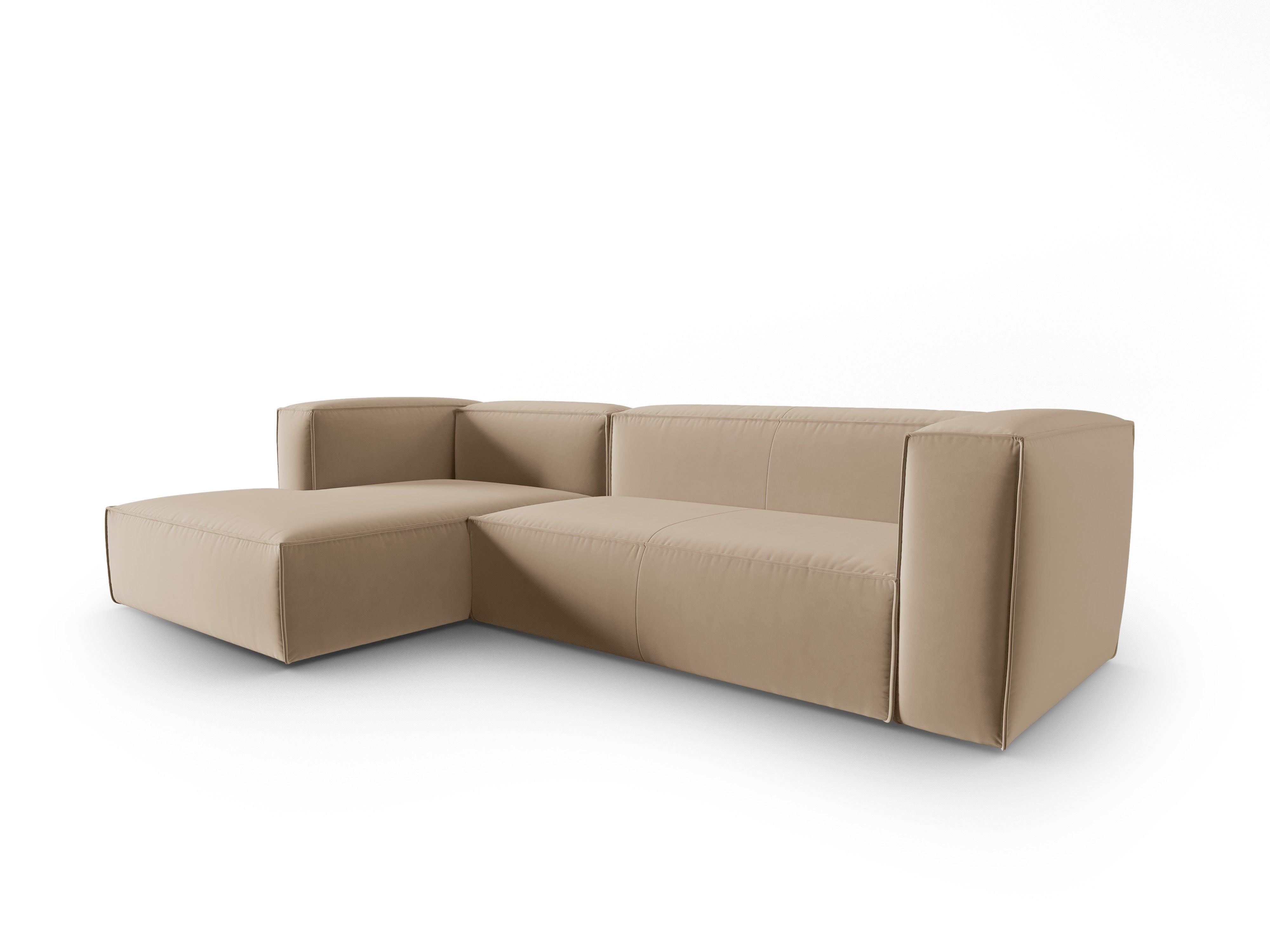 Corner velvet 4-seater left MACKAY sand