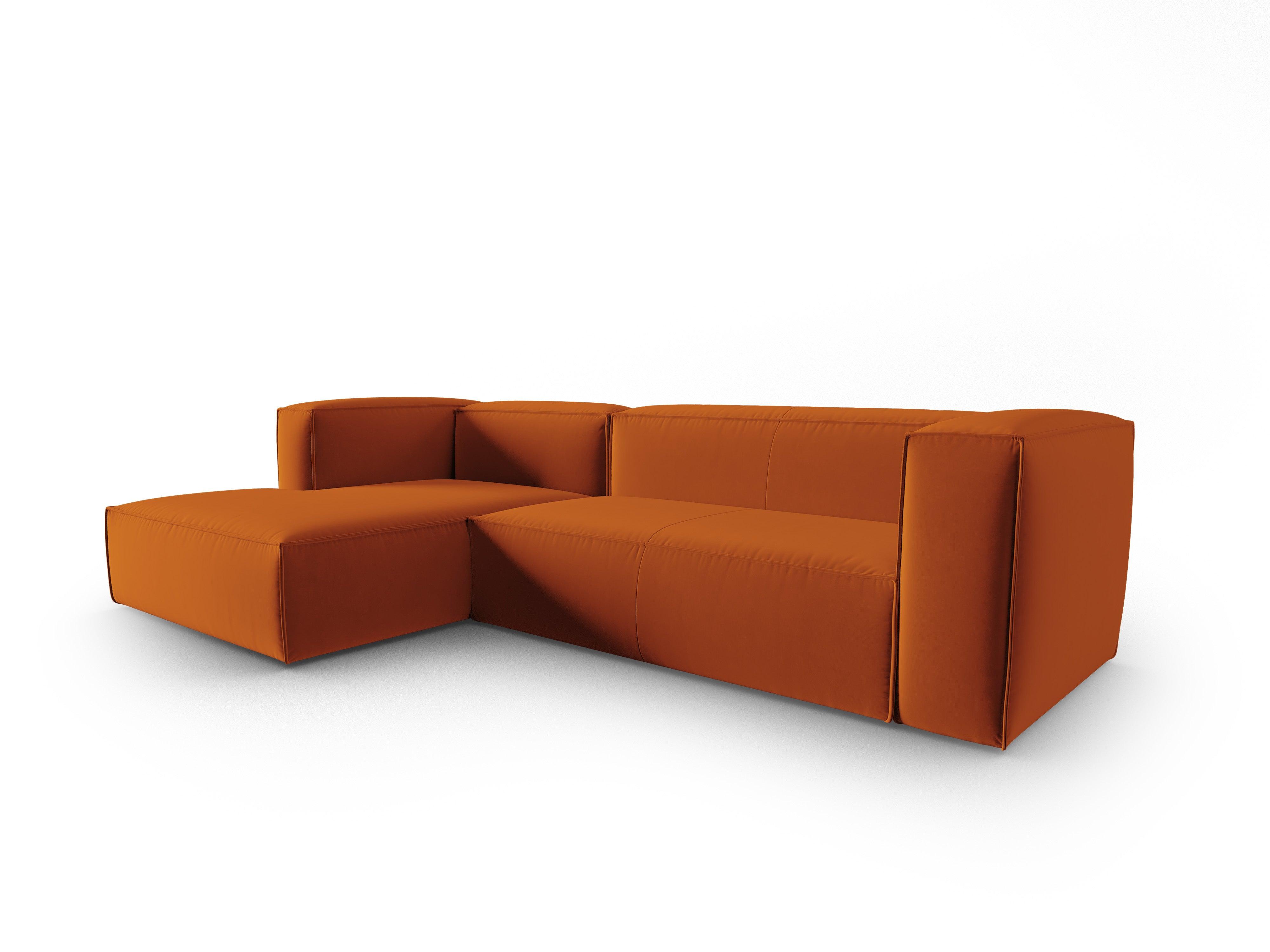 Corner velvet 4-seater left MACKAY terracotta