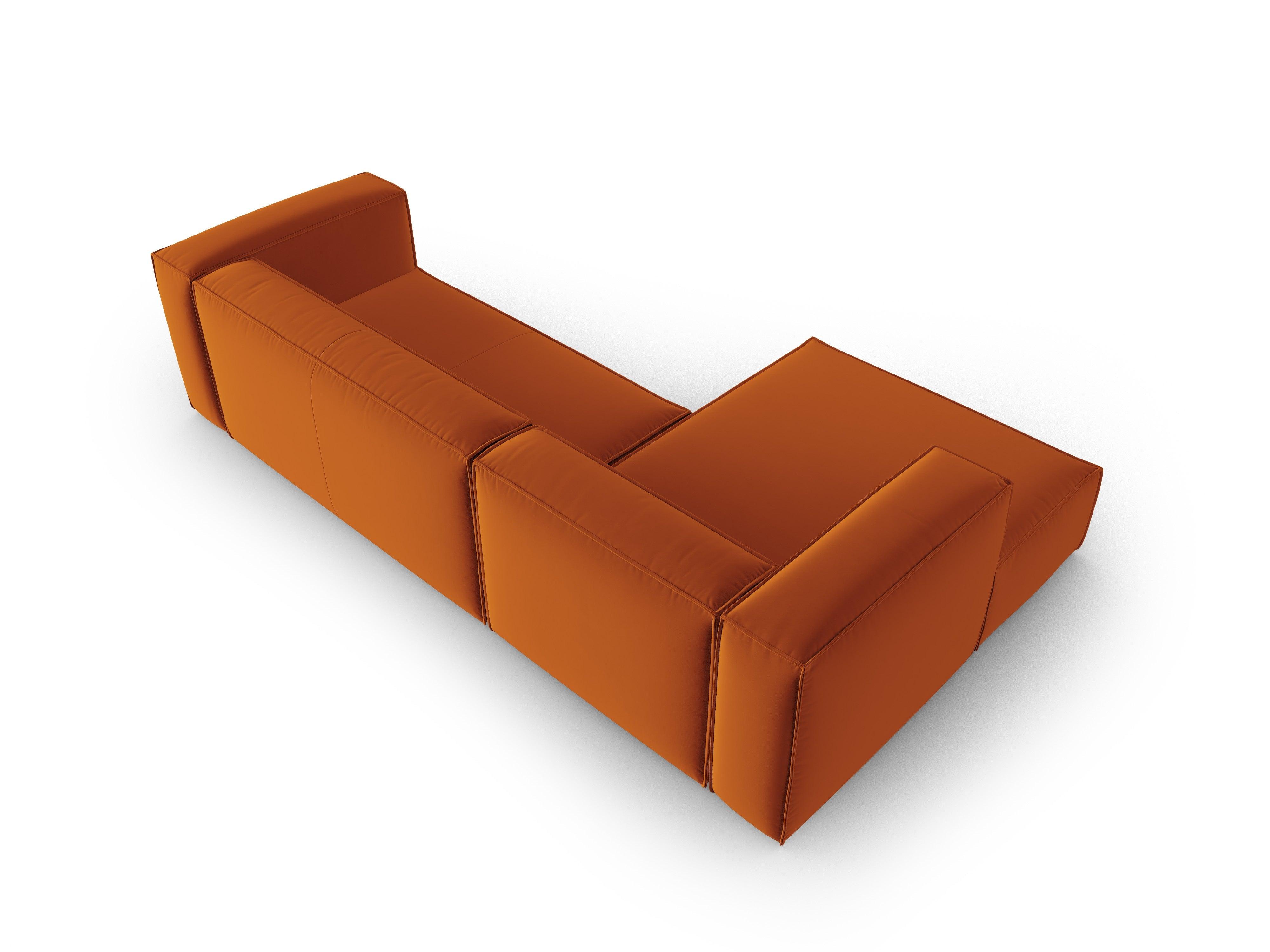 Corner velvet 4-seater left MACKAY terracotta