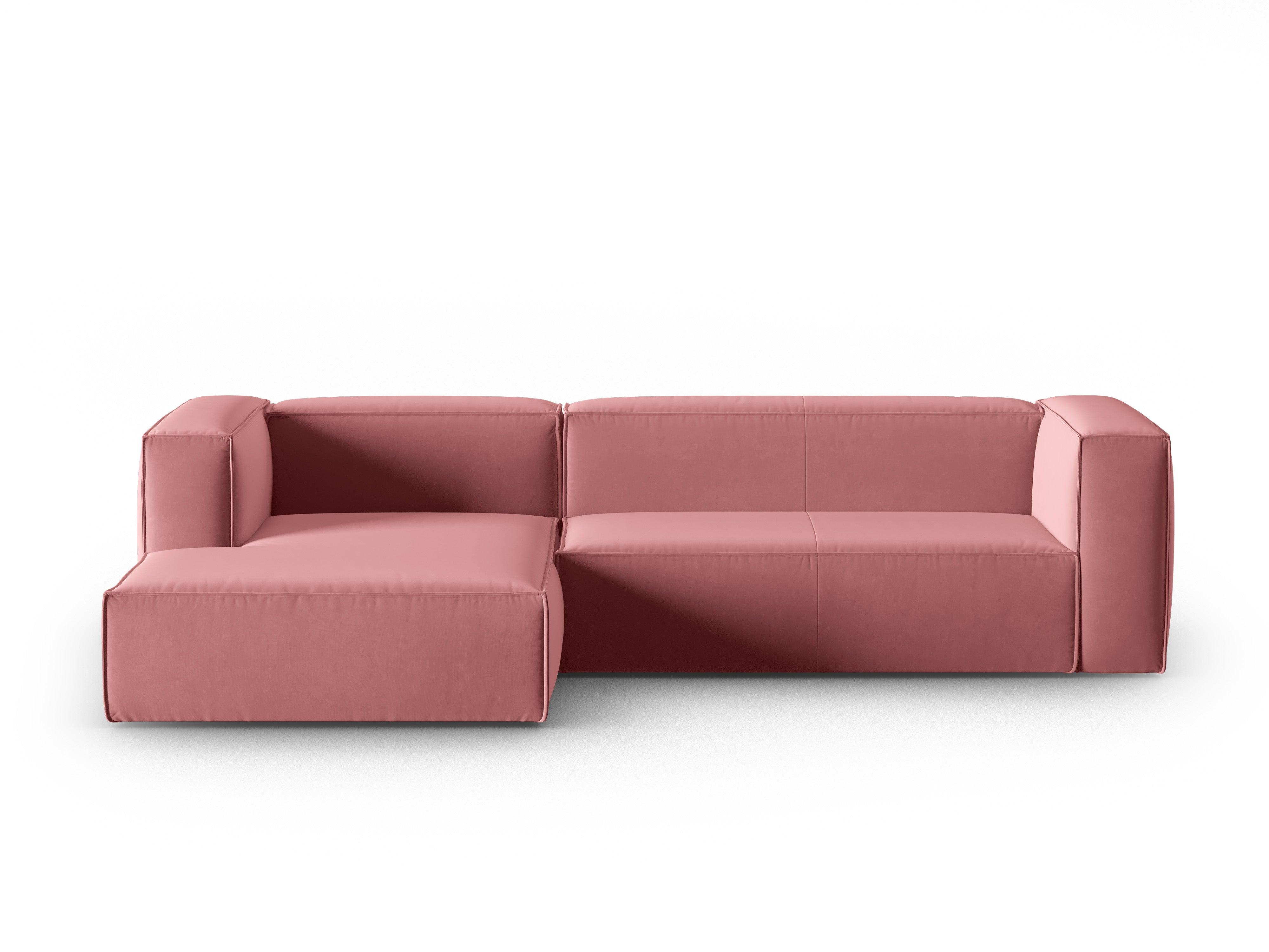 Corner velvet 4-seater left MACKAY salmon