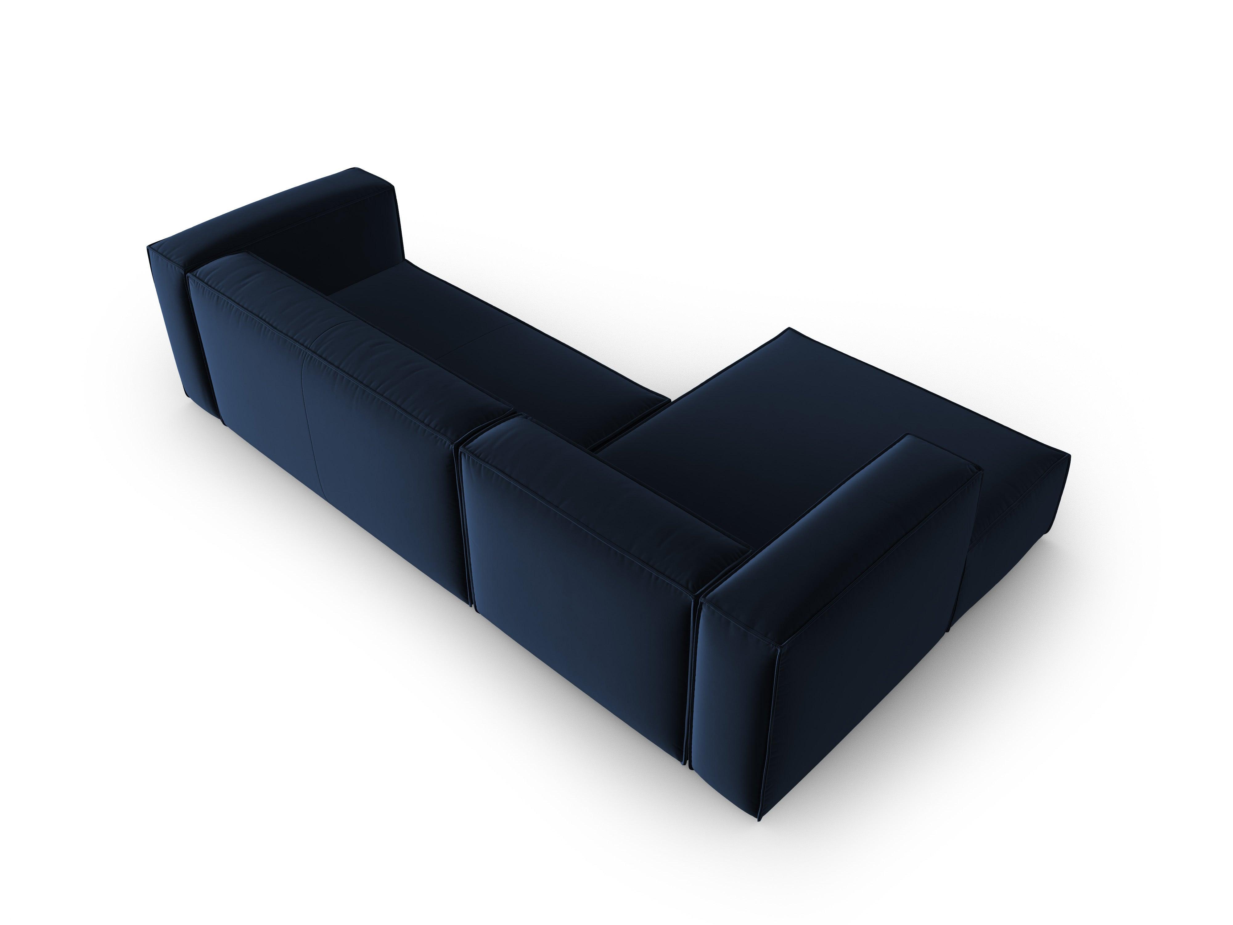 Corner velvet 4-seater left MACKAY royal blue