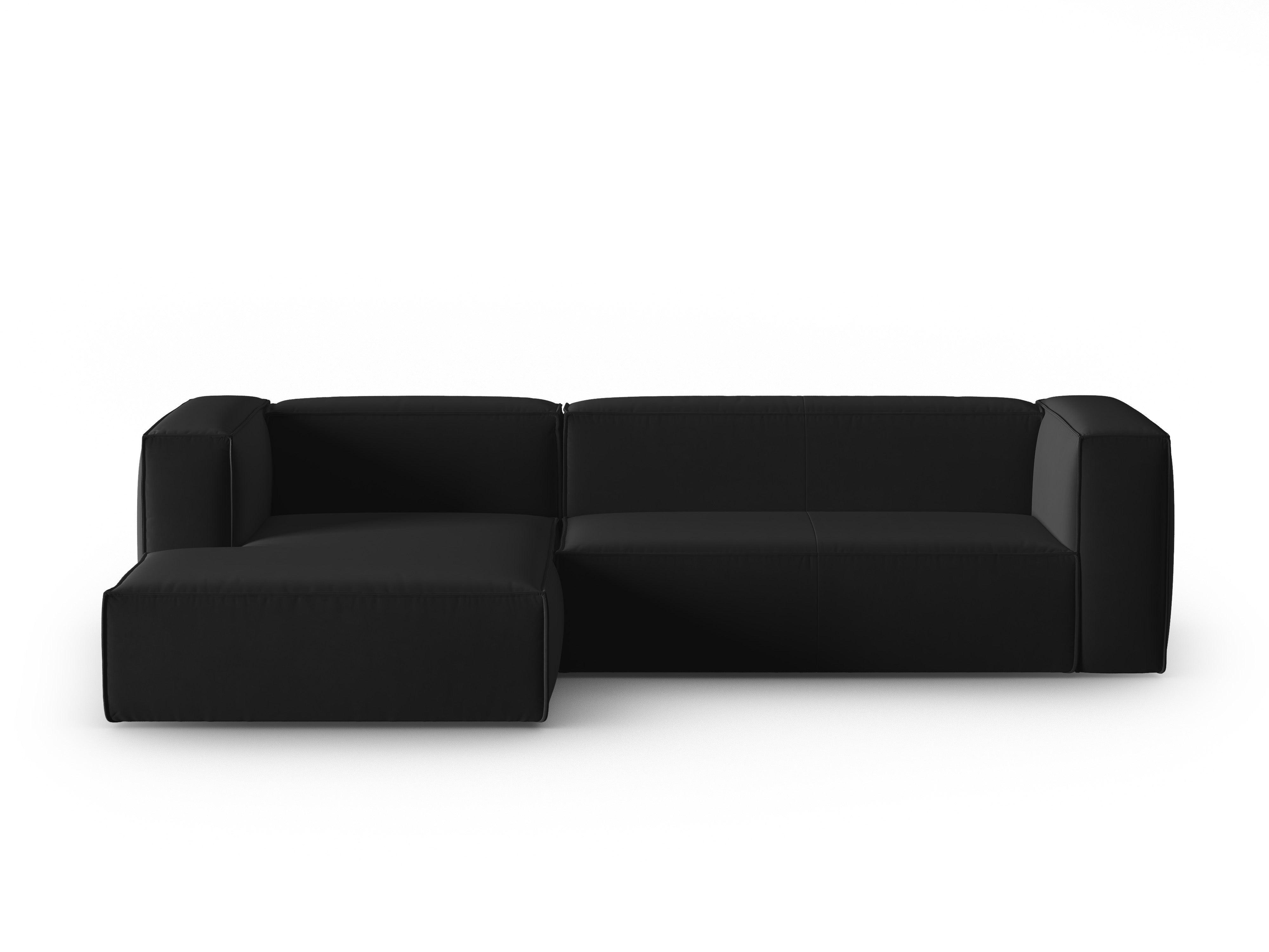 Corner velvet 4-seater left MACKAY black