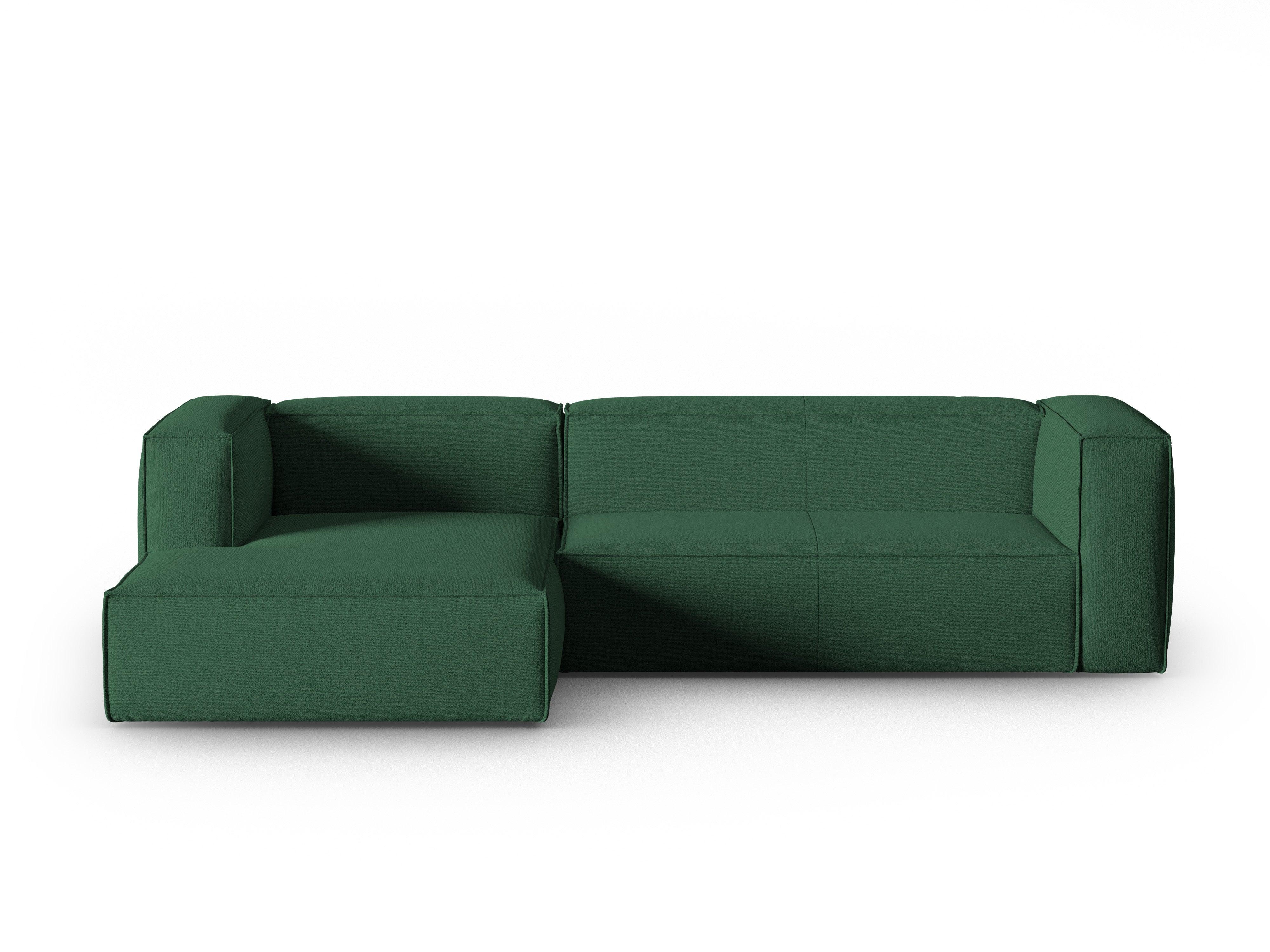 Corner 4-seater left MACKAY green boucle