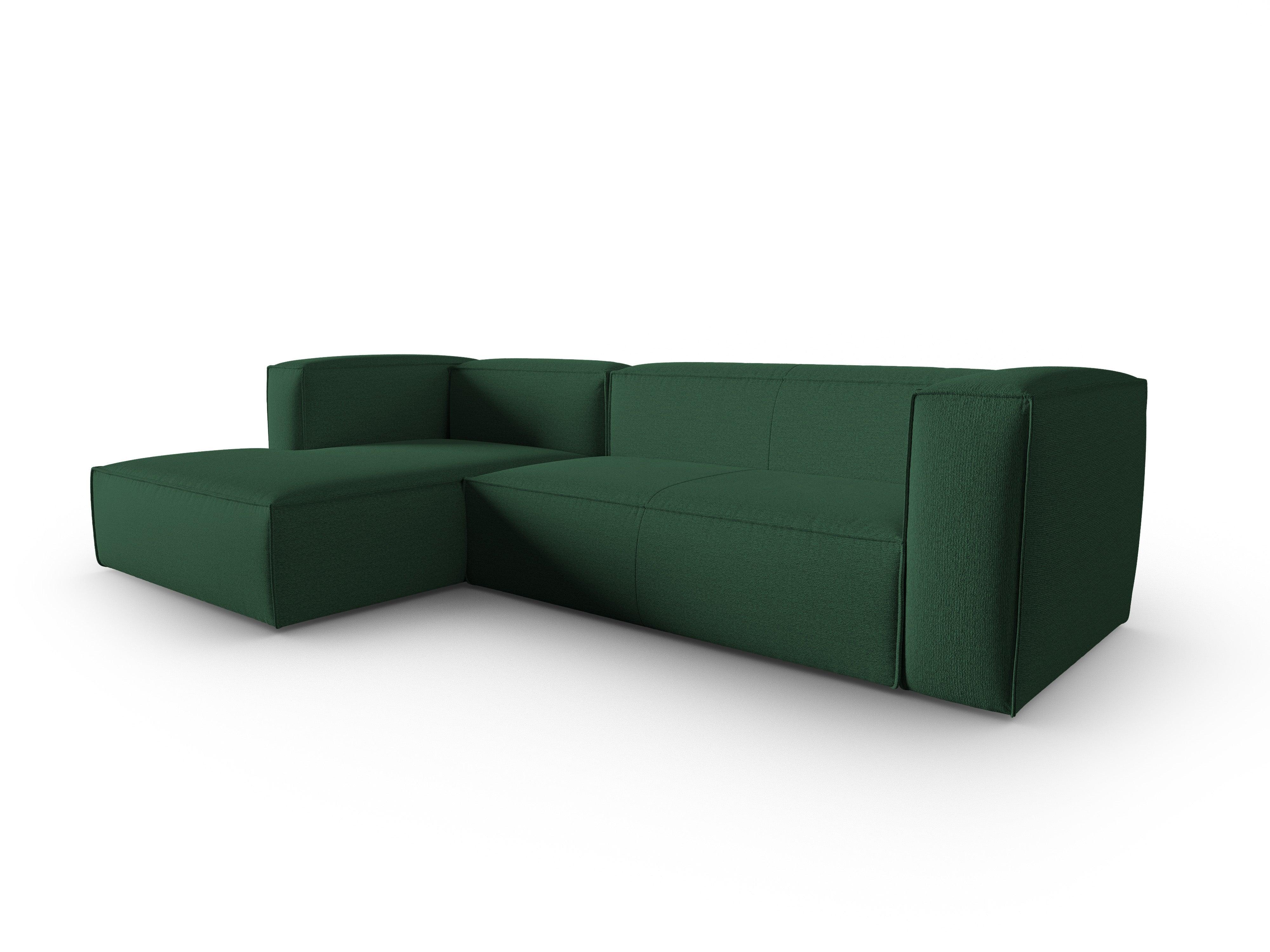 Corner 4-seater left MACKAY green boucle