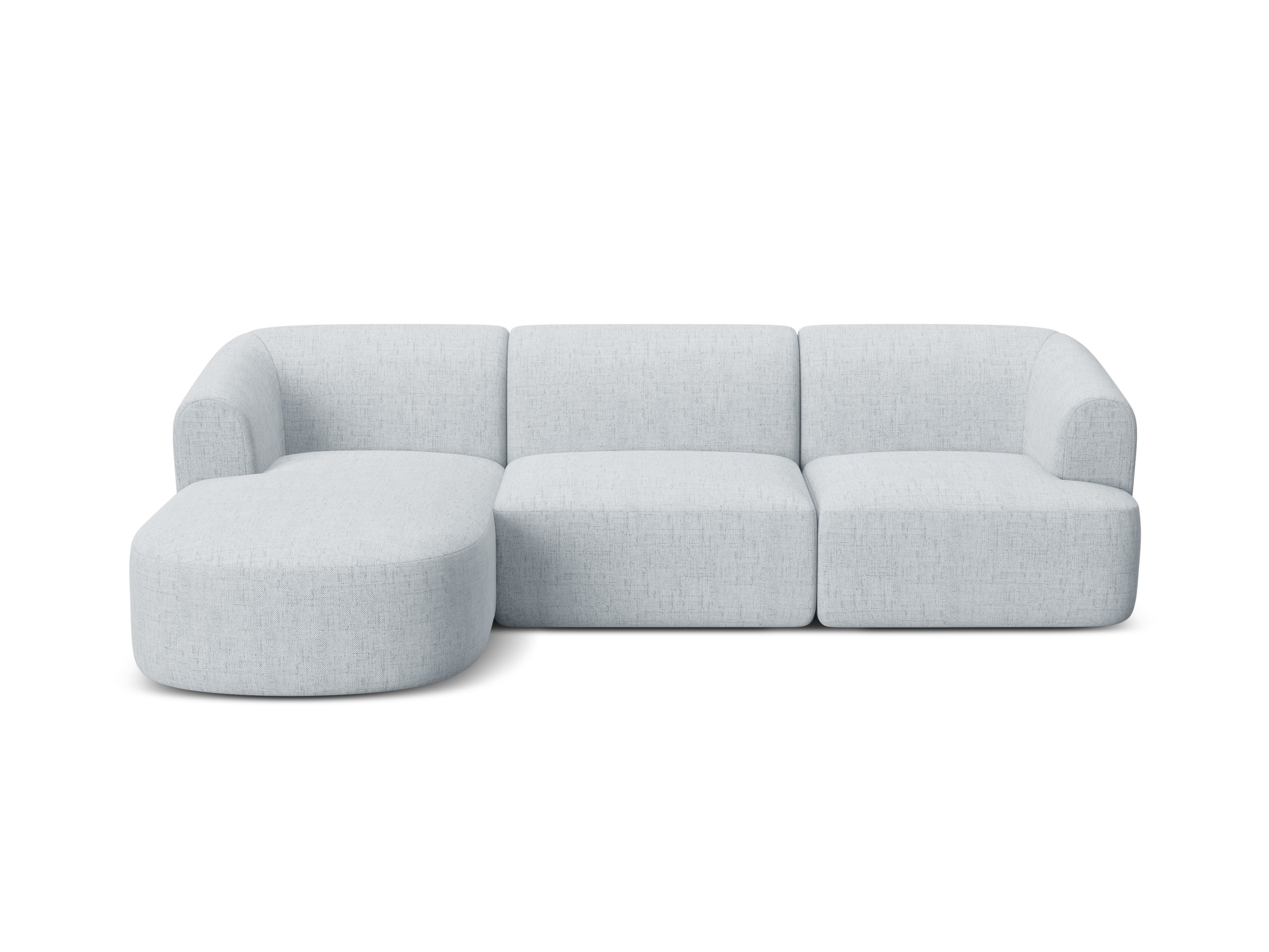 Left-sided 4-seater sofa CAMPI light gray chenille