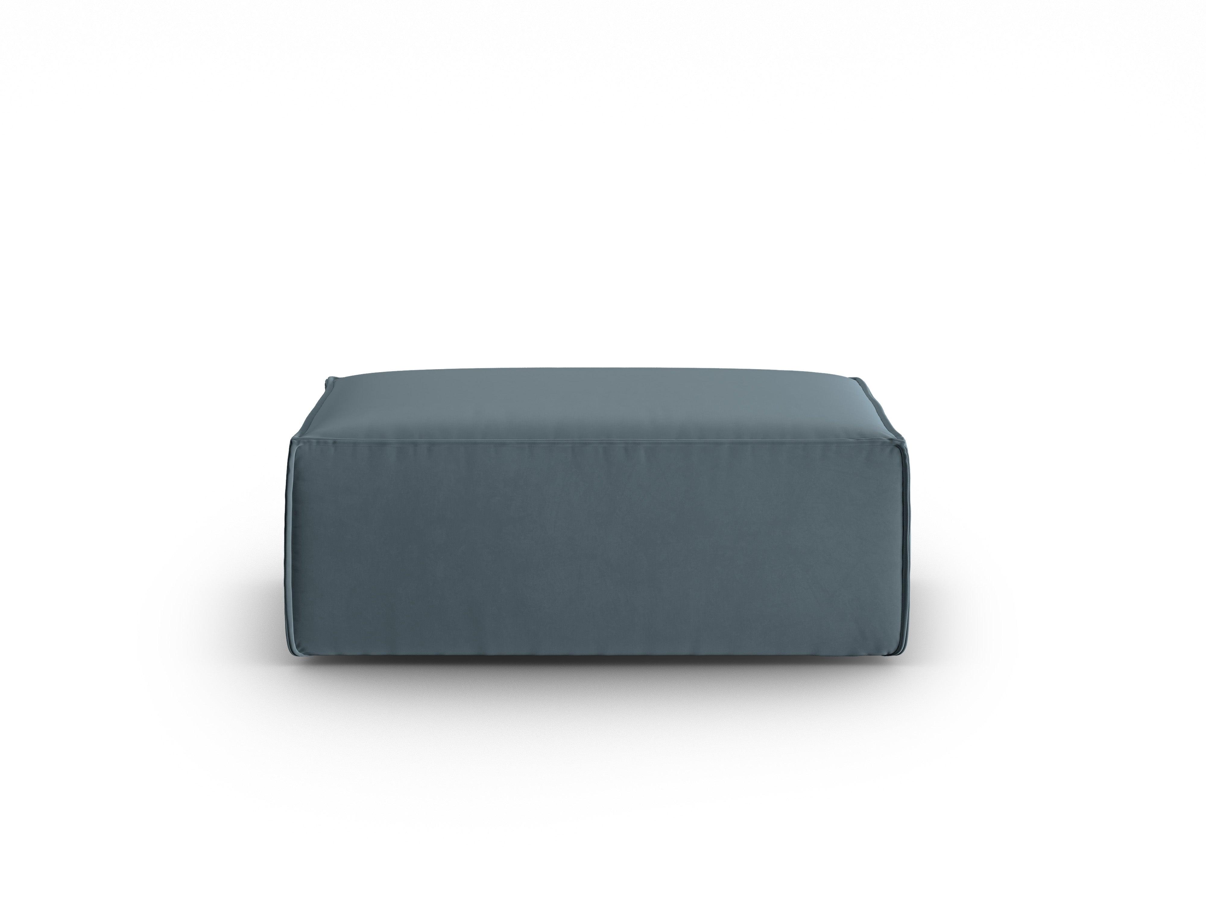 Velvet pouffe MACKAY blue