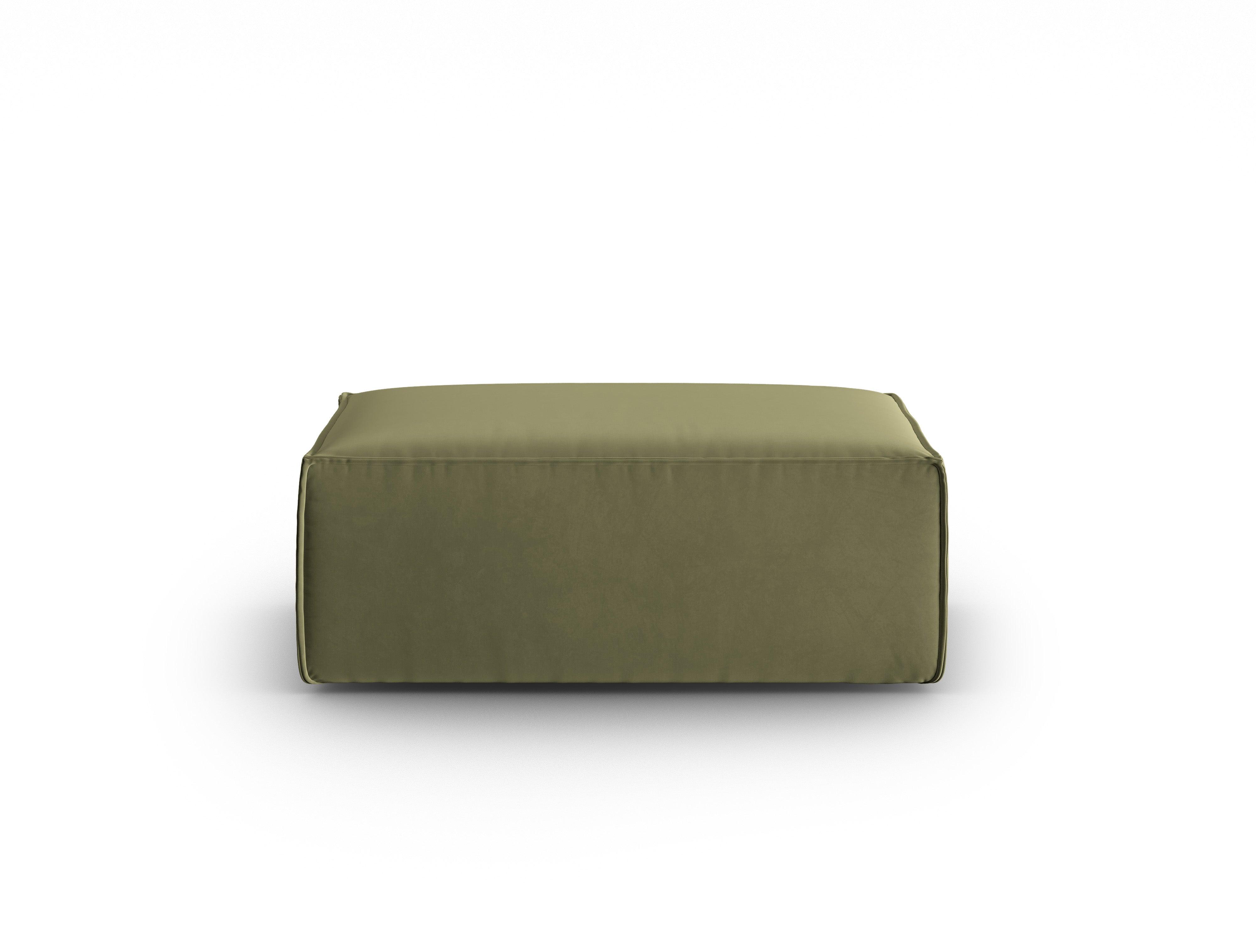 Velvet pouffe MACKAY light green