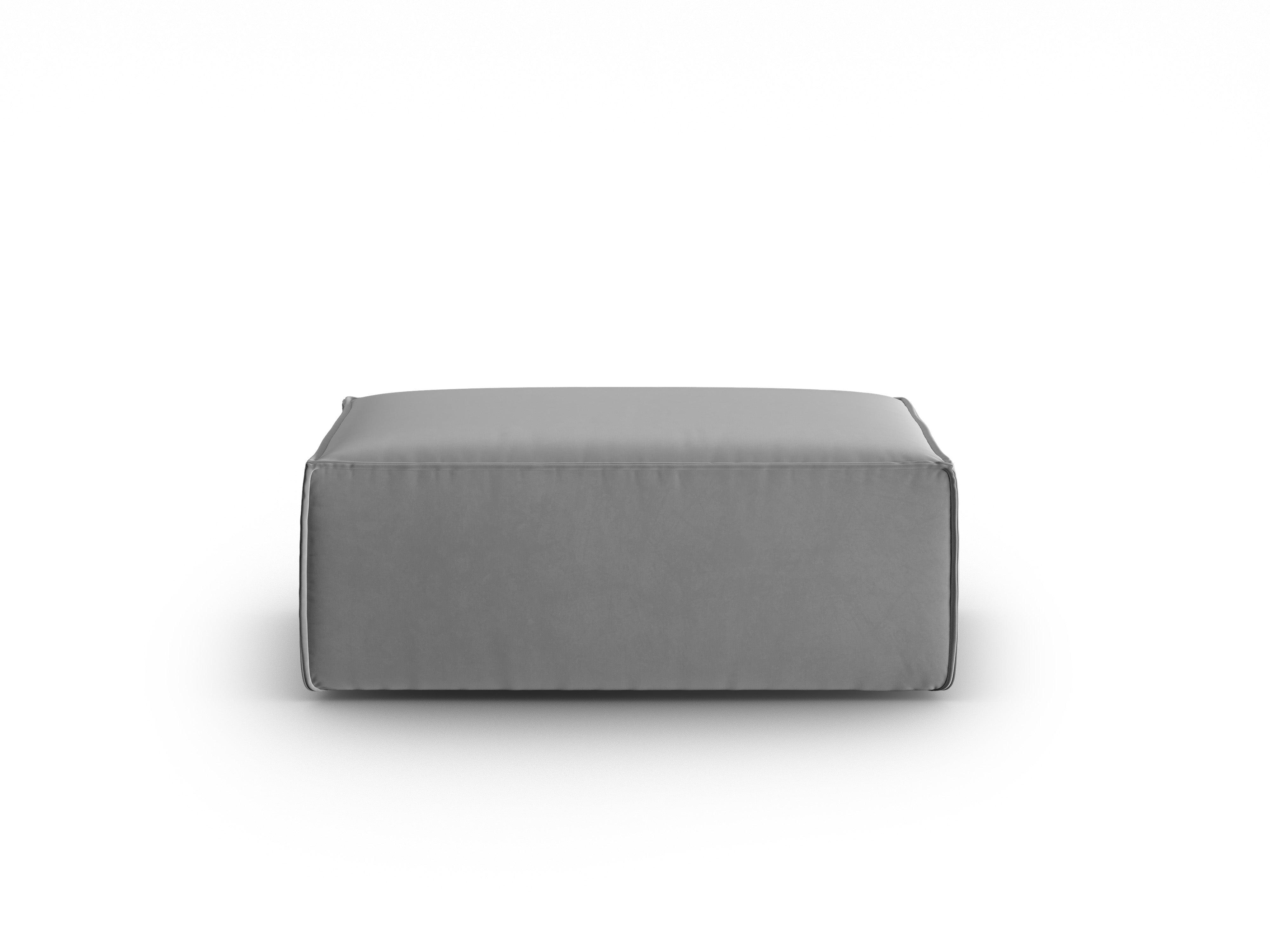 Velvet pouffe MACKAY light grey