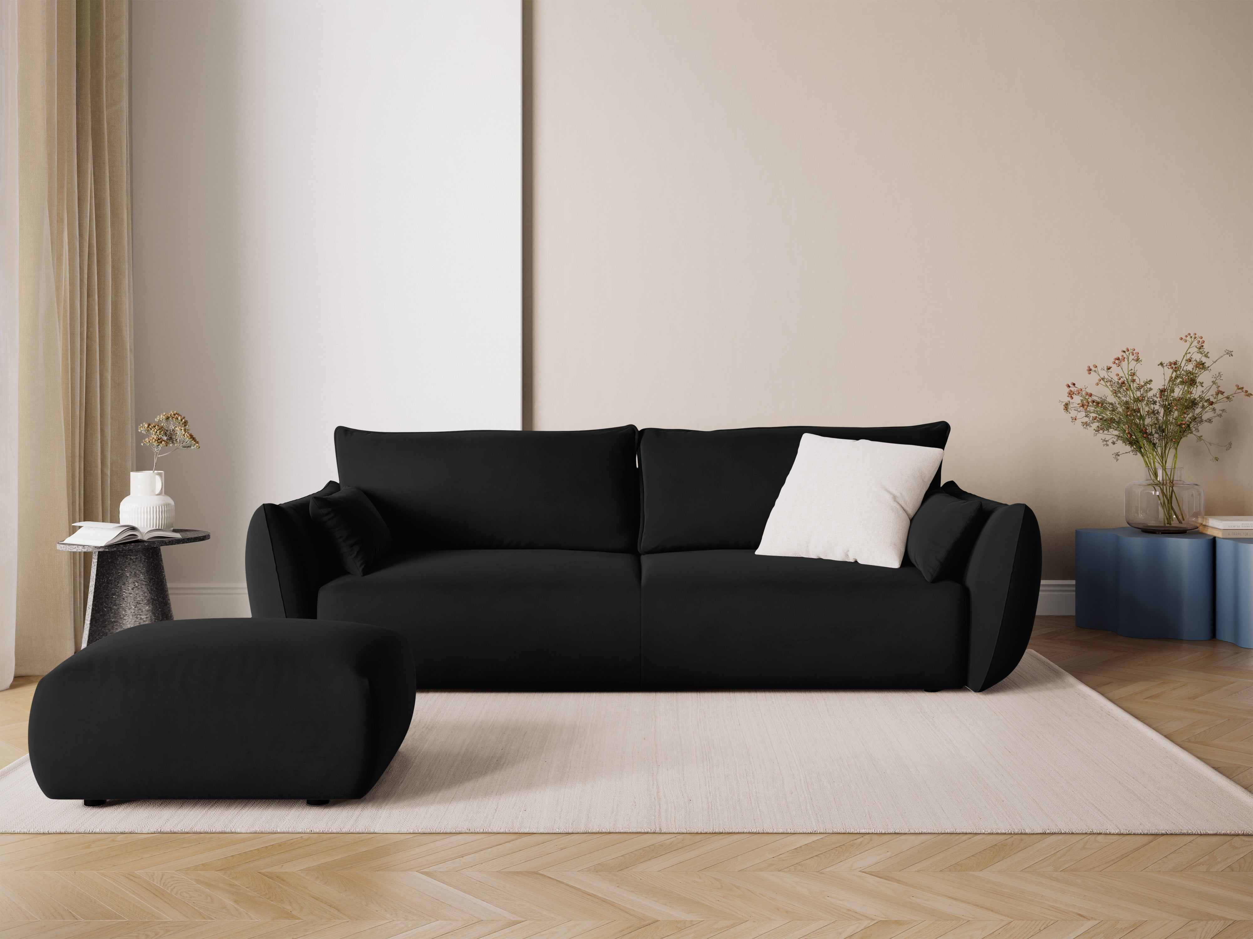 MATERA Samtpouf schwarz