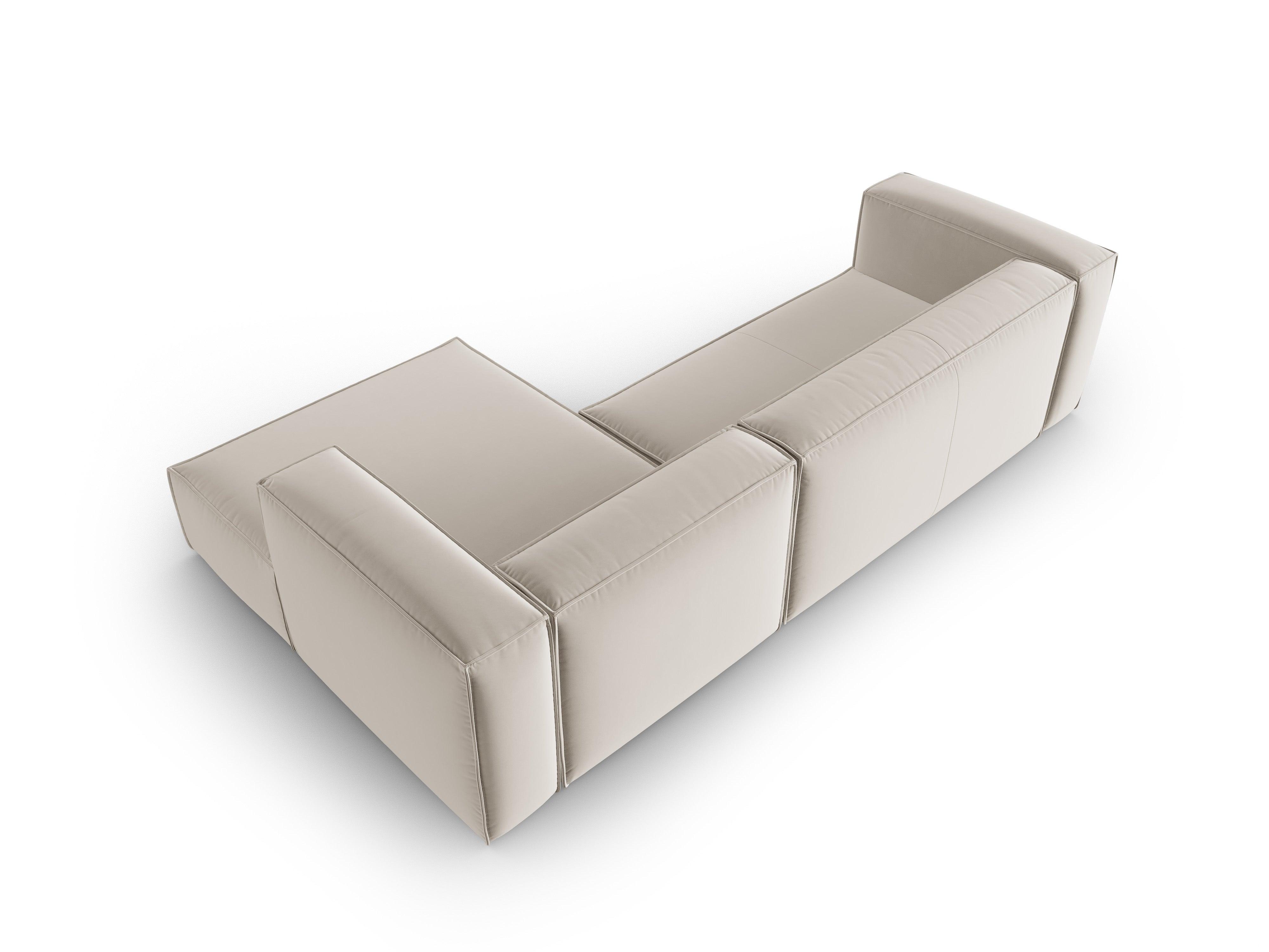 Corner velvet 4-seater right MACKAY light beige