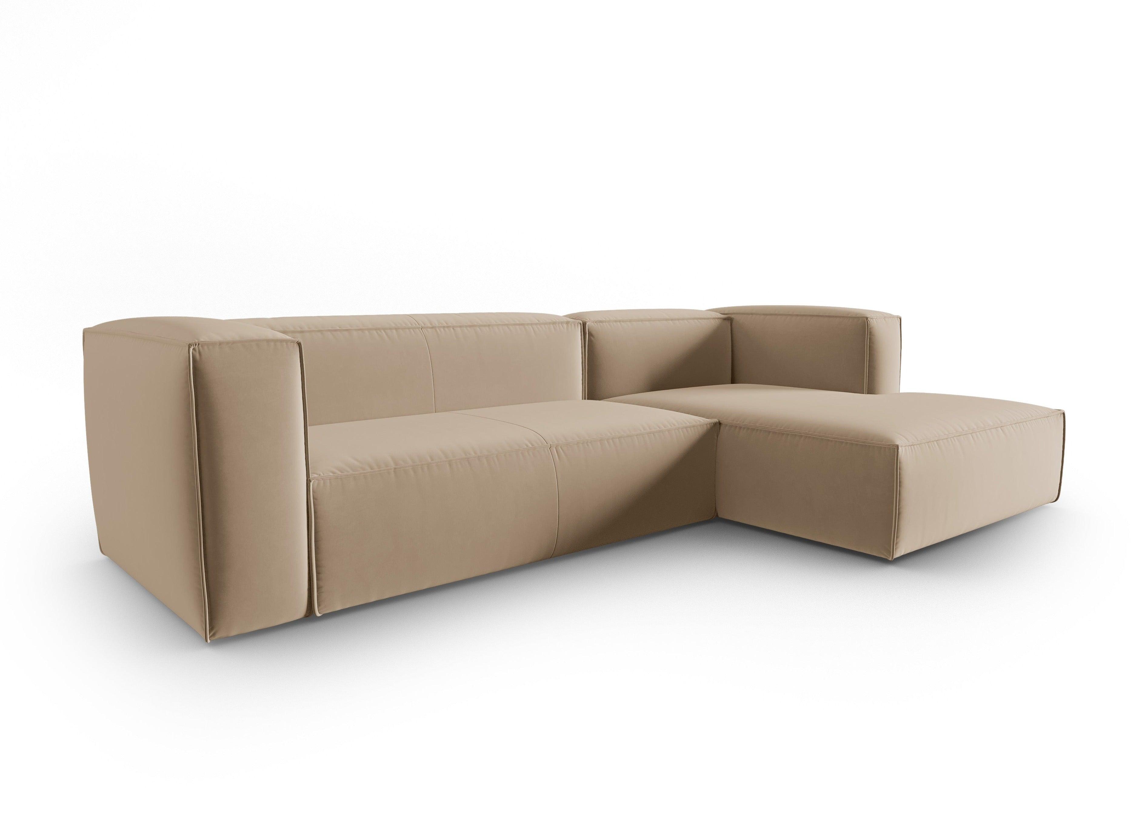 Corner velvet 4-seater right MACKAY sand