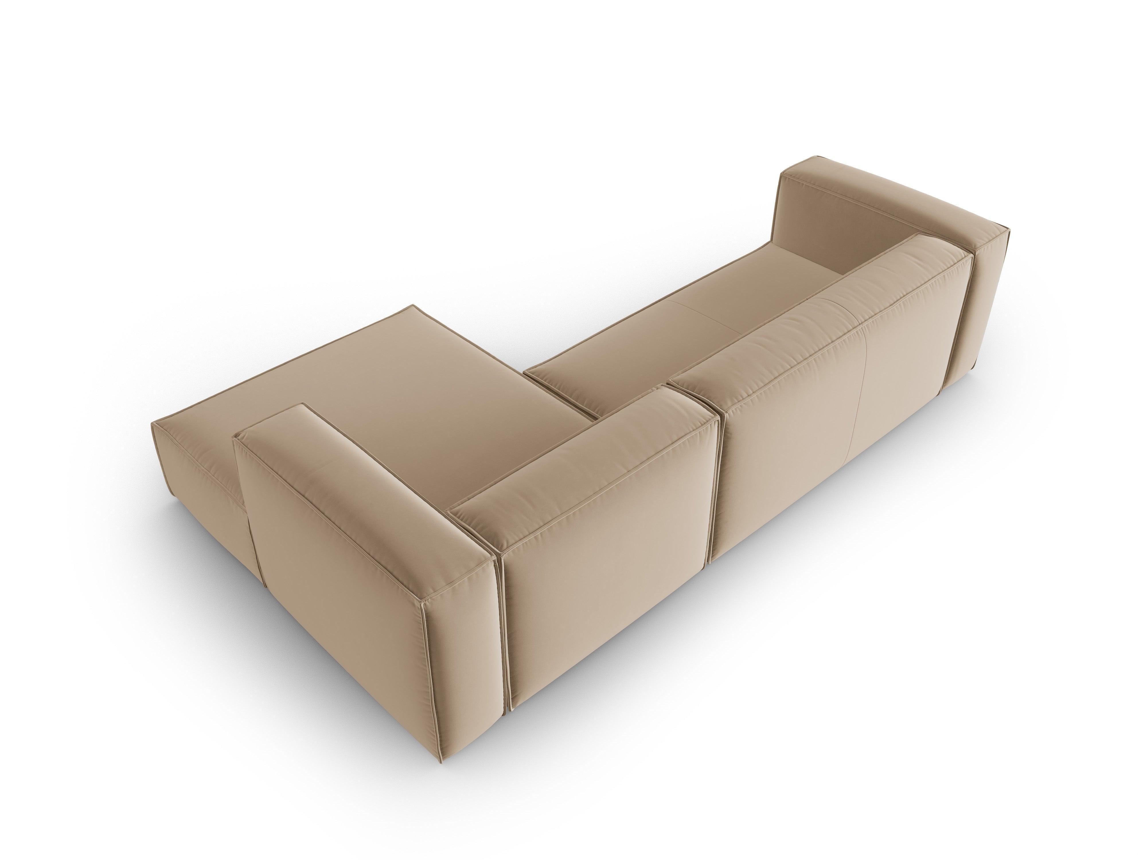 Corner velvet 4-seater right MACKAY sand