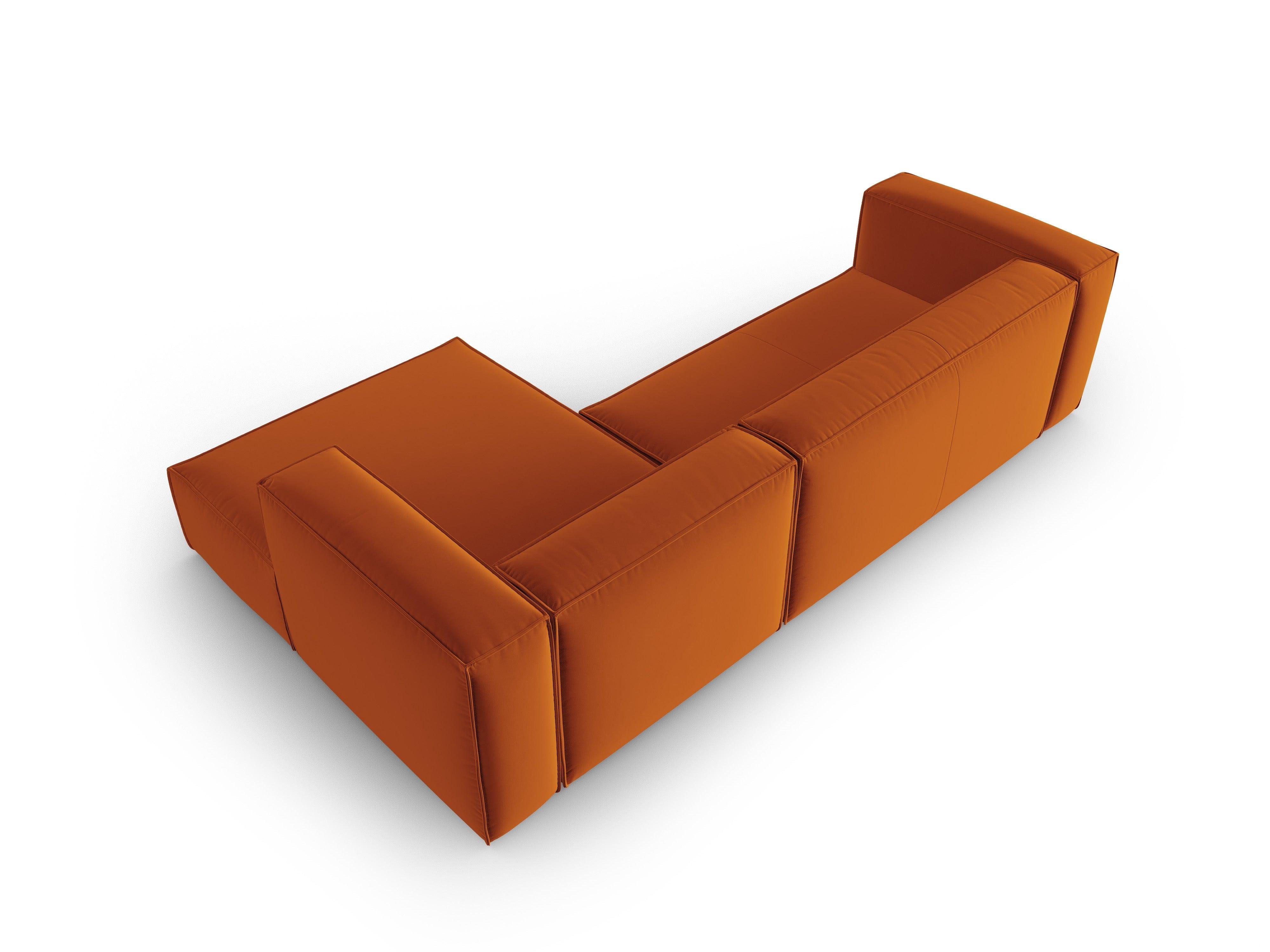 Corner velvet 4-seater right MACKAY terracotta