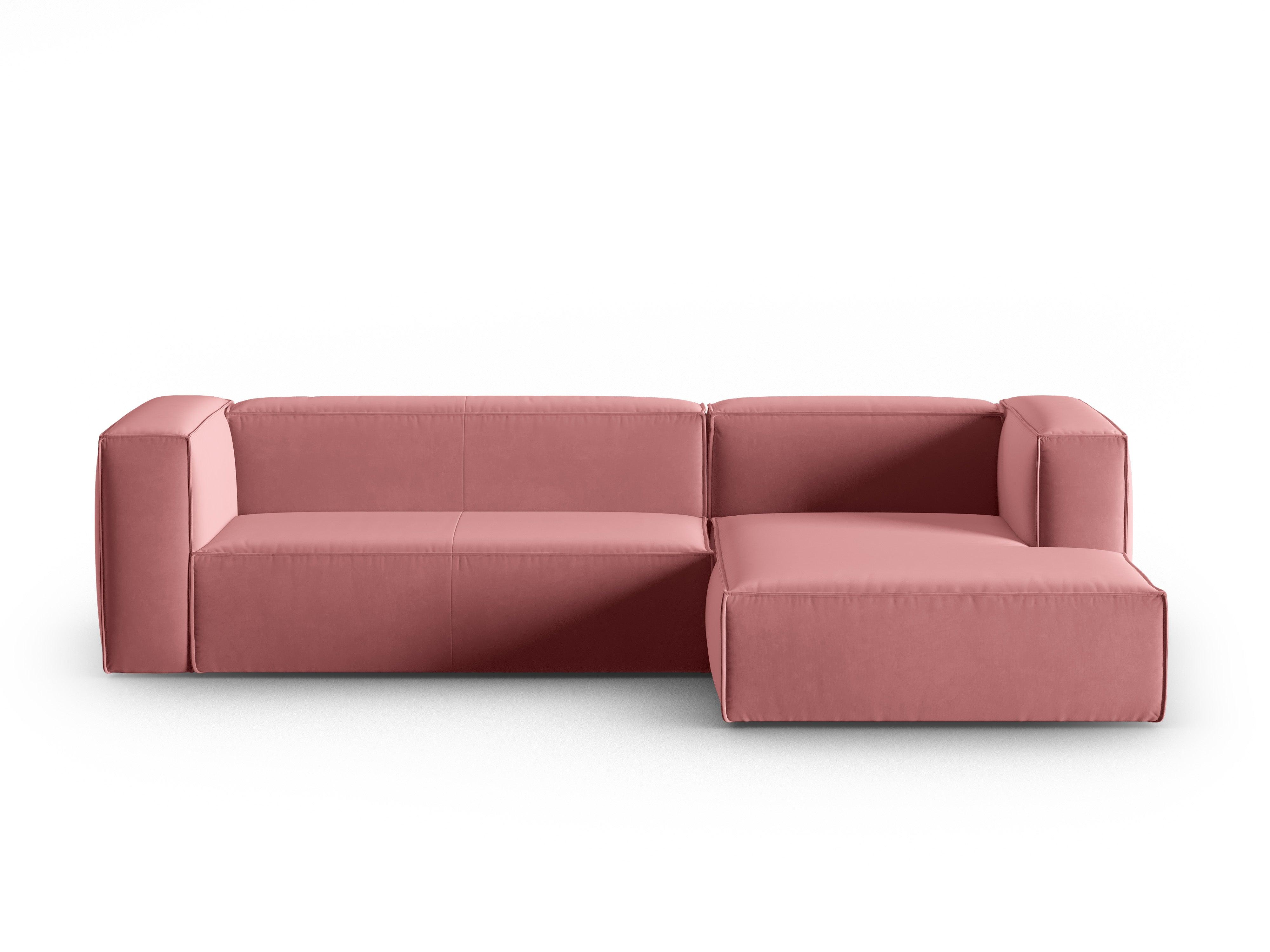 Corner velvet 4-seater right MACKAY salmon