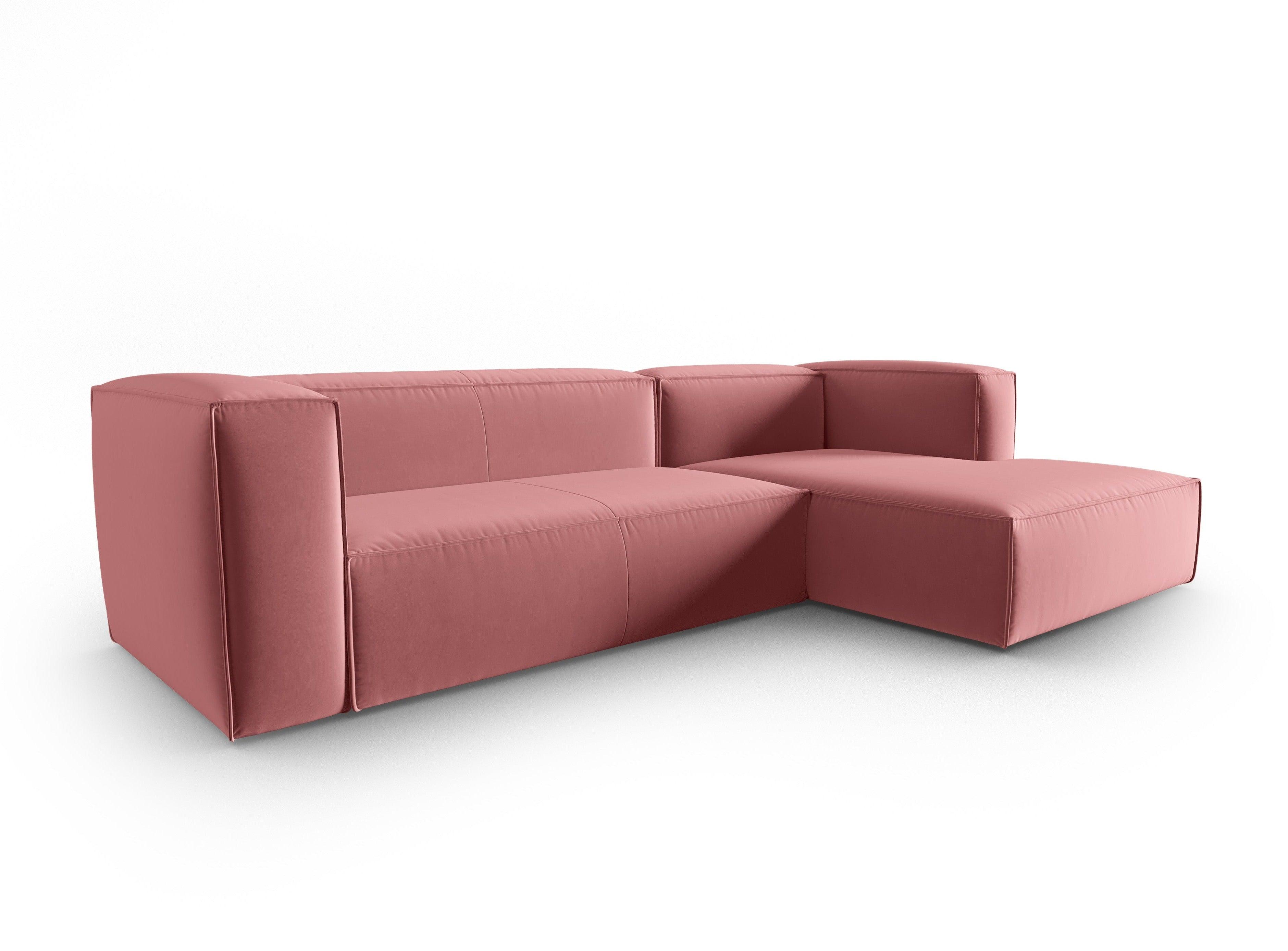 Corner velvet 4-seater right MACKAY salmon