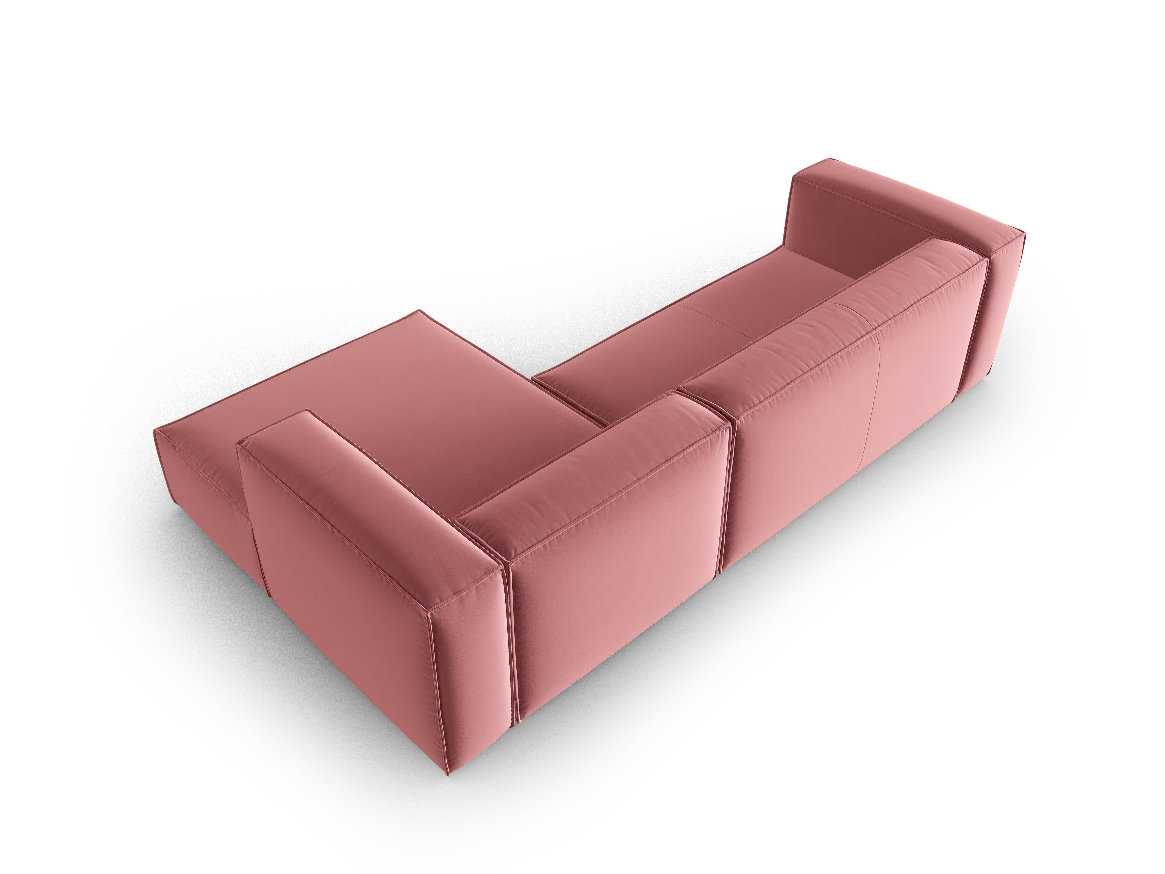 Corner velvet 4-seater right MACKAY salmon