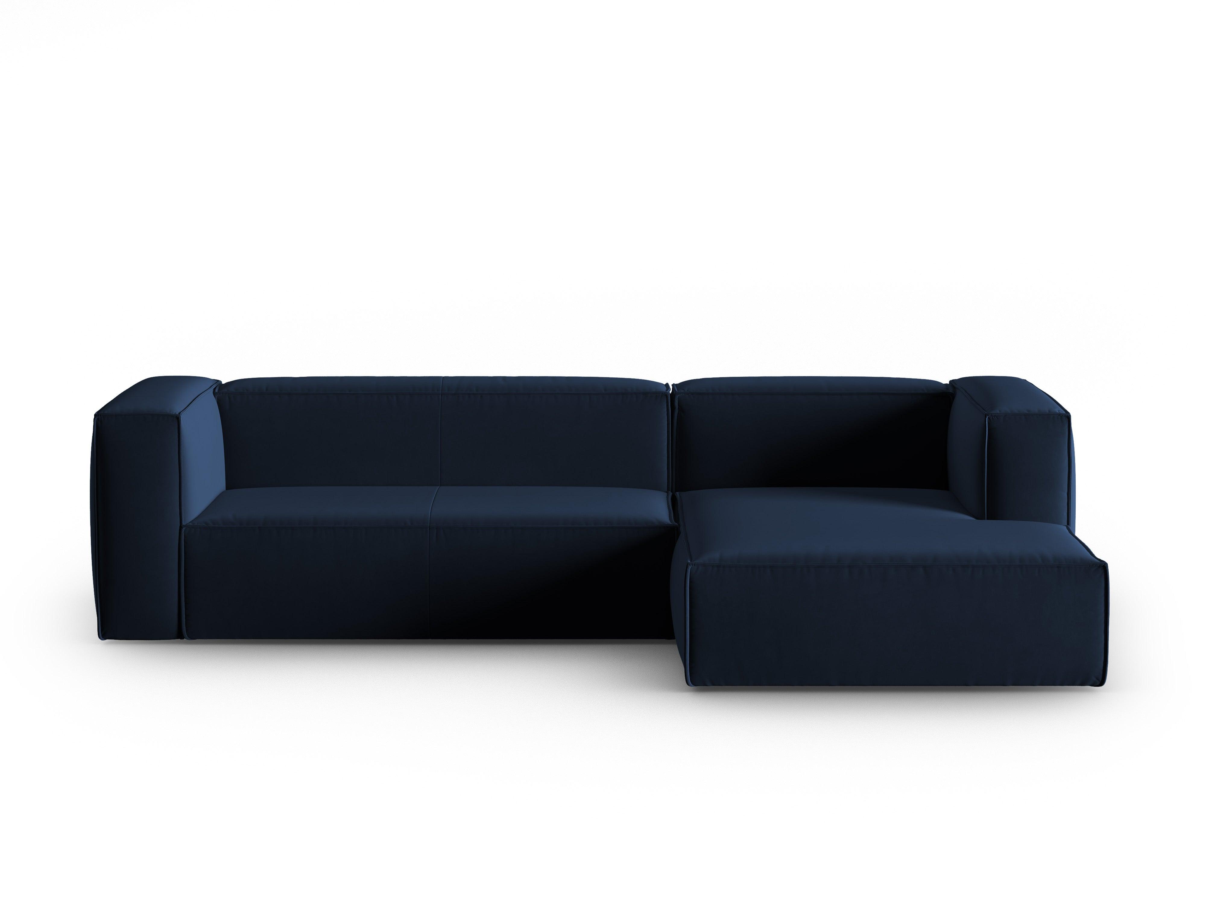 Corner velvet 4-seater right MACKAY royal blue