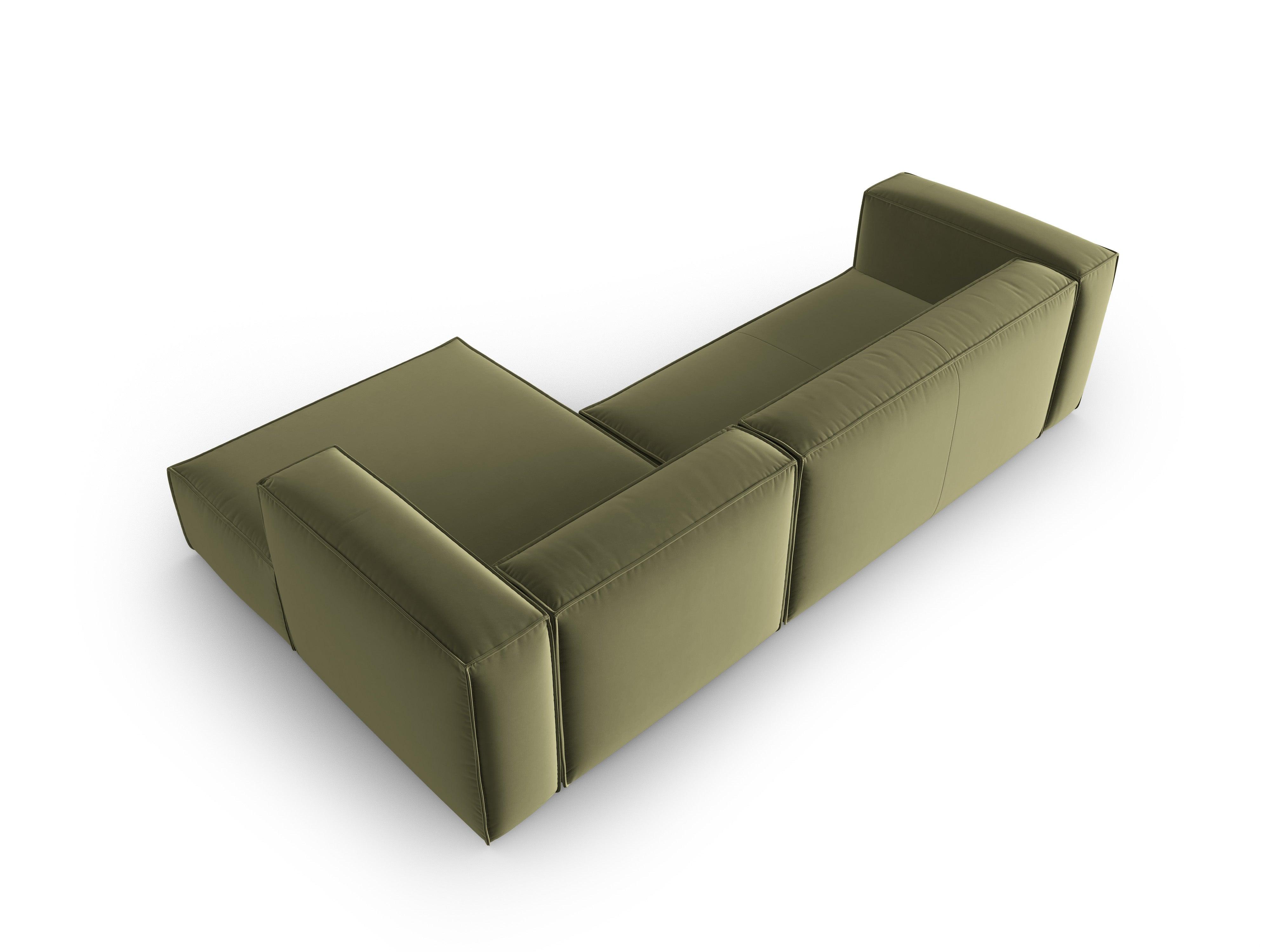 Corner velvet 4-seater right MACKAY light green