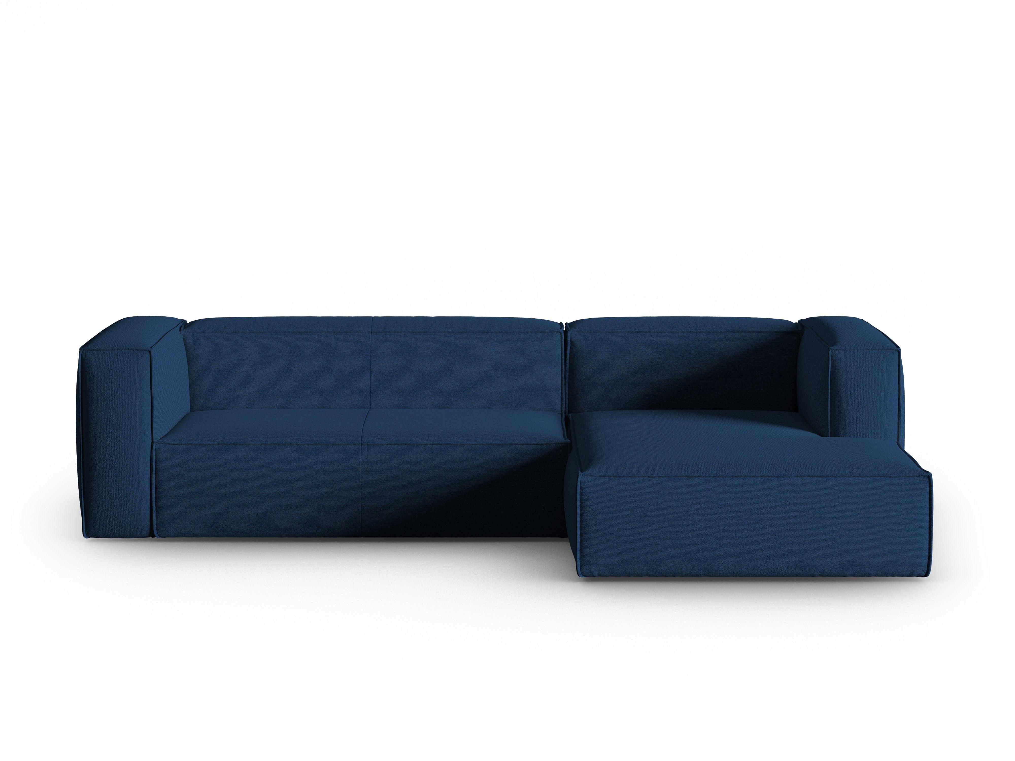 Corner 4-seater right MACKAY dark blue boucle