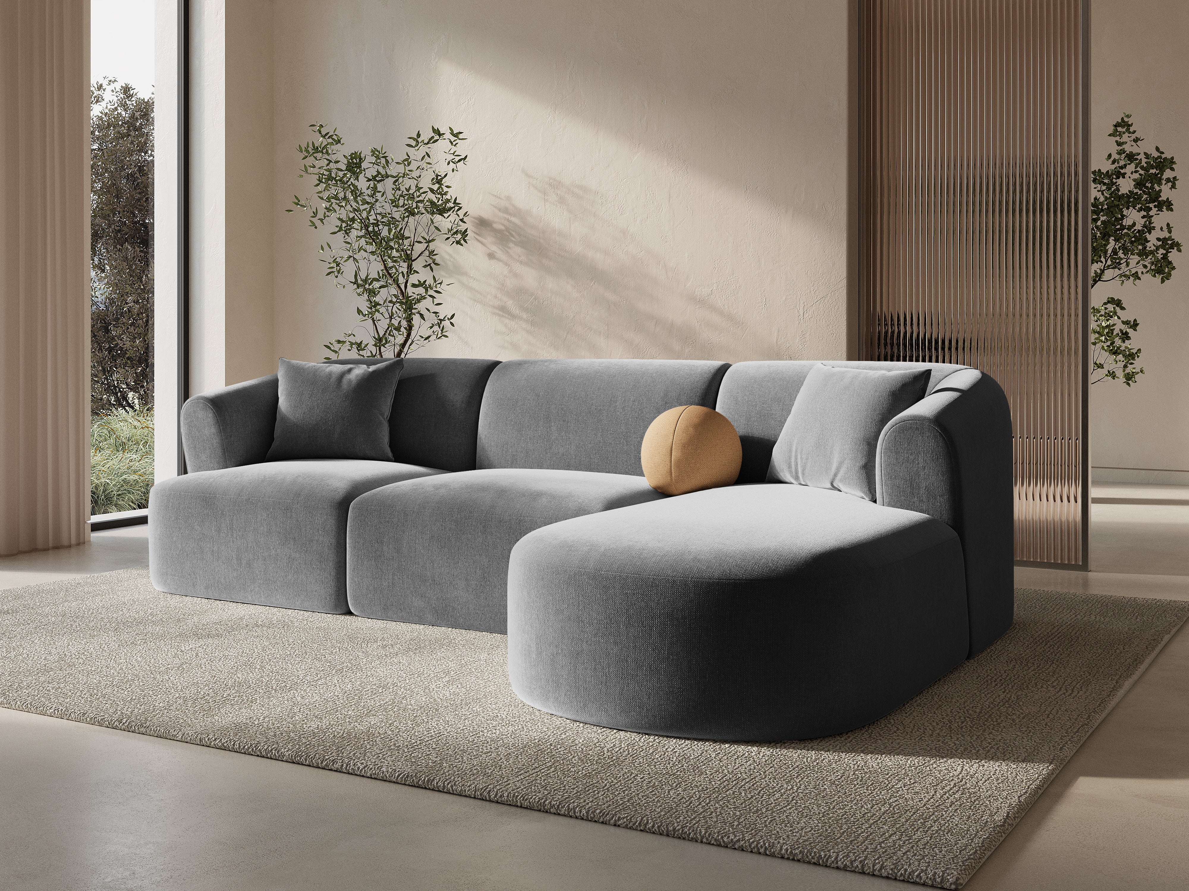 Right-facing 4-seater CAMPI green corduroy