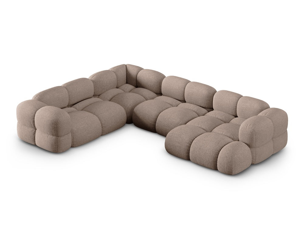 Left-facing U-shaped corner sofa LORETTO cappuccino
