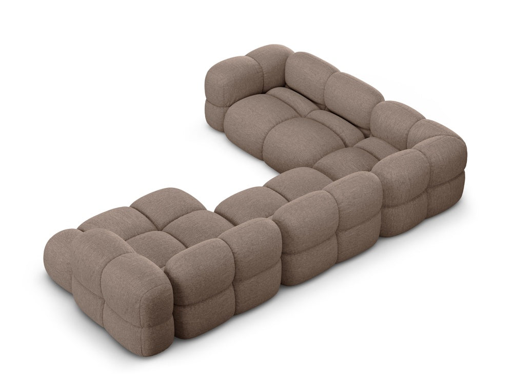 Left-facing U-shaped corner sofa LORETTO cappuccino
