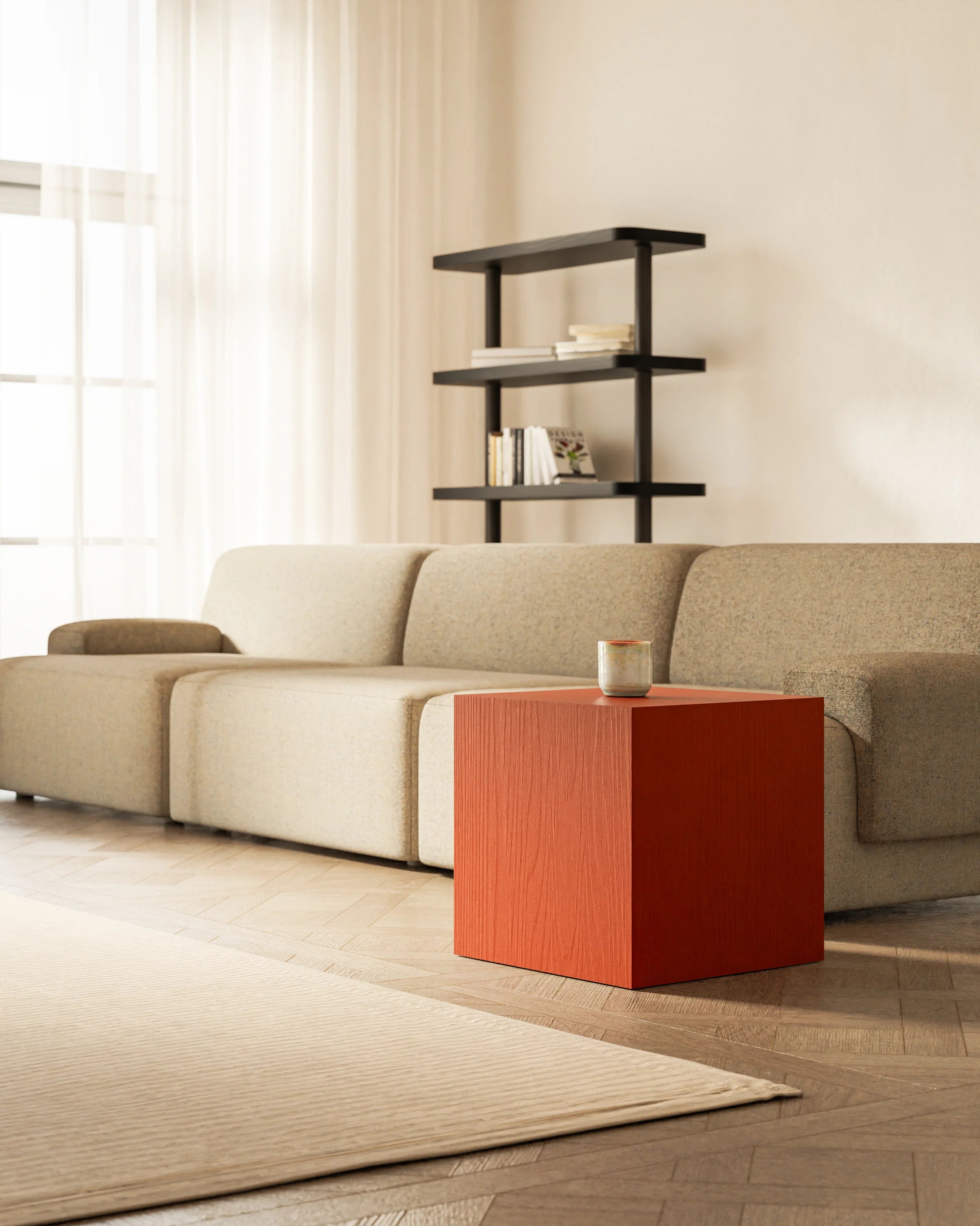 CUBE Red Rooibos Side Table